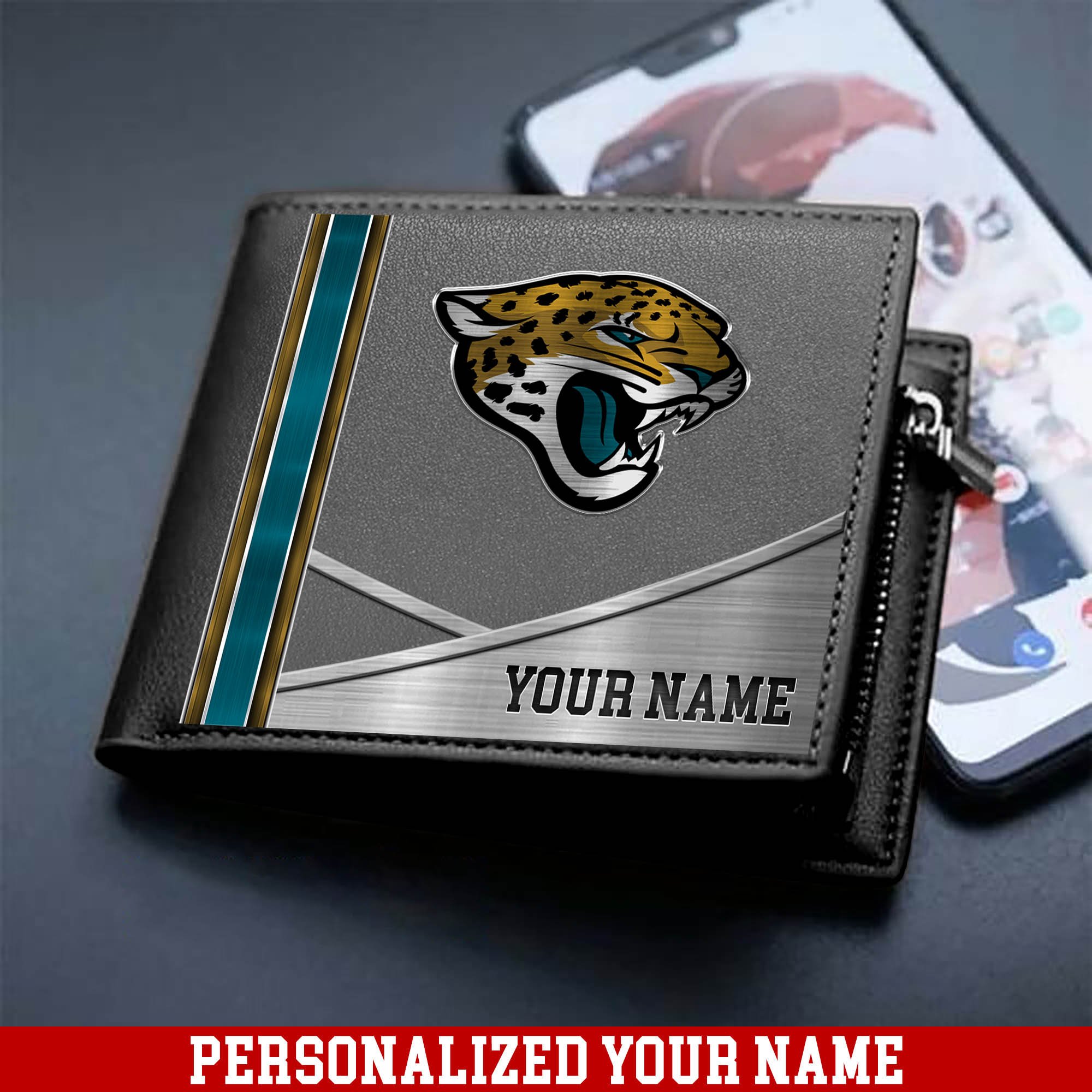 Alternative view of Jacksonville Jaguars Sport Team Men Wallet 2024 Version Customized Your Name, Men Wallet For Sport Lovers, Fan Gifts ETHY-54902