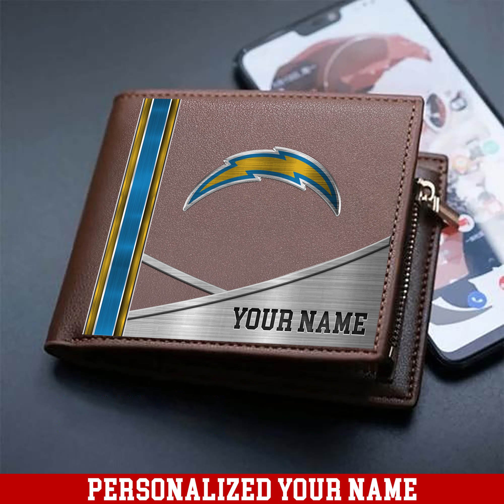 Los Angeles Chargers Sport Team Men Wallet 2024 Version Customized Your Name, Men Wallet For Sport Lovers, Fan Gifts ETHY-54902