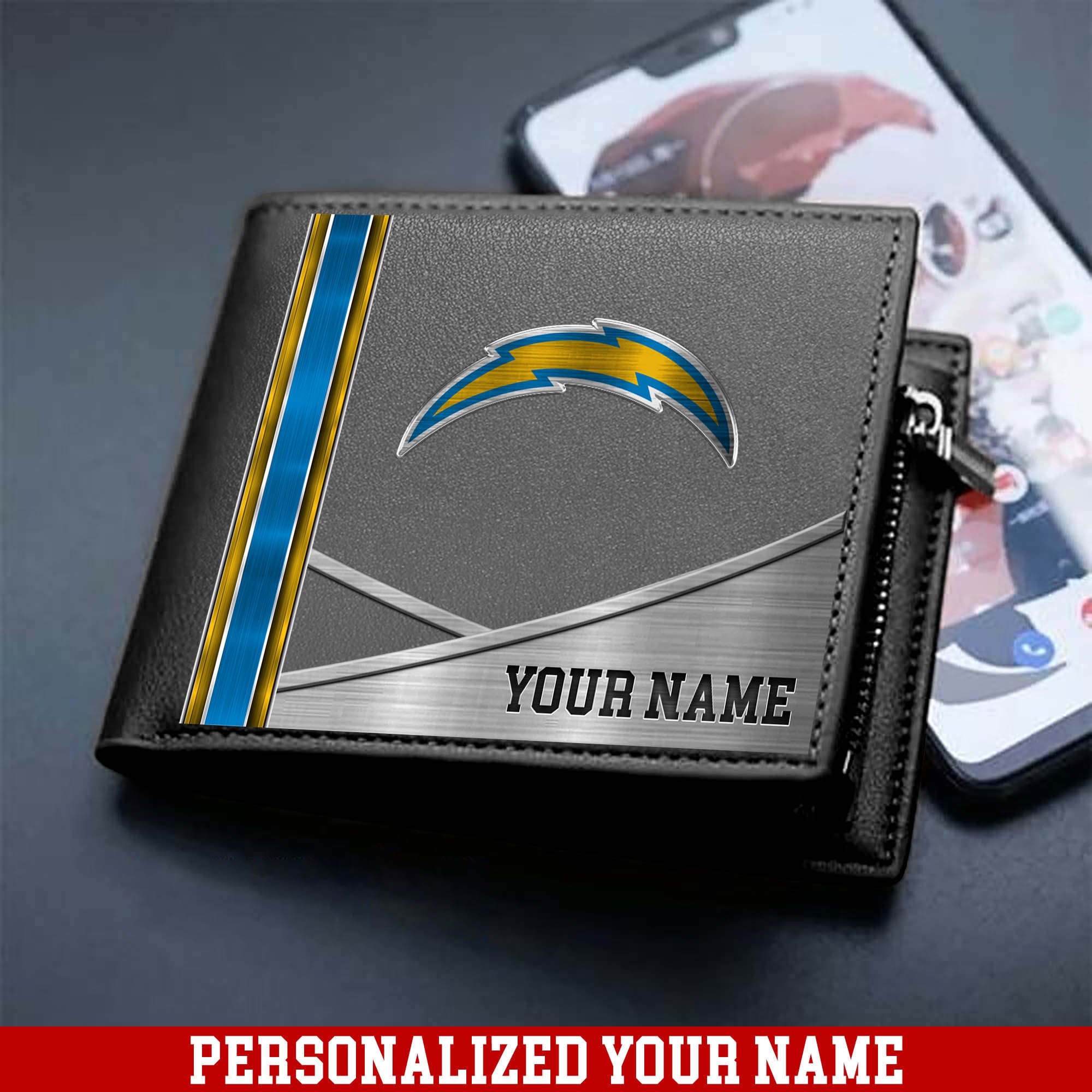 Alternative view of Los Angeles Chargers Sport Team Men Wallet 2024 Version Customized Your Name, Men Wallet For Sport Lovers, Fan Gifts ETHY-54902