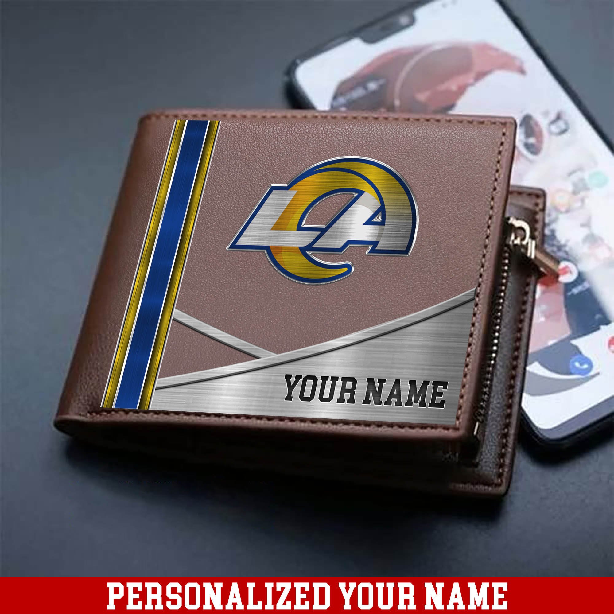 Los Angeles Rams Sport Team Men Wallet 2024 Version Customized Your Name, Men Wallet For Sport Lovers, Fan Gifts ETHY-54902
