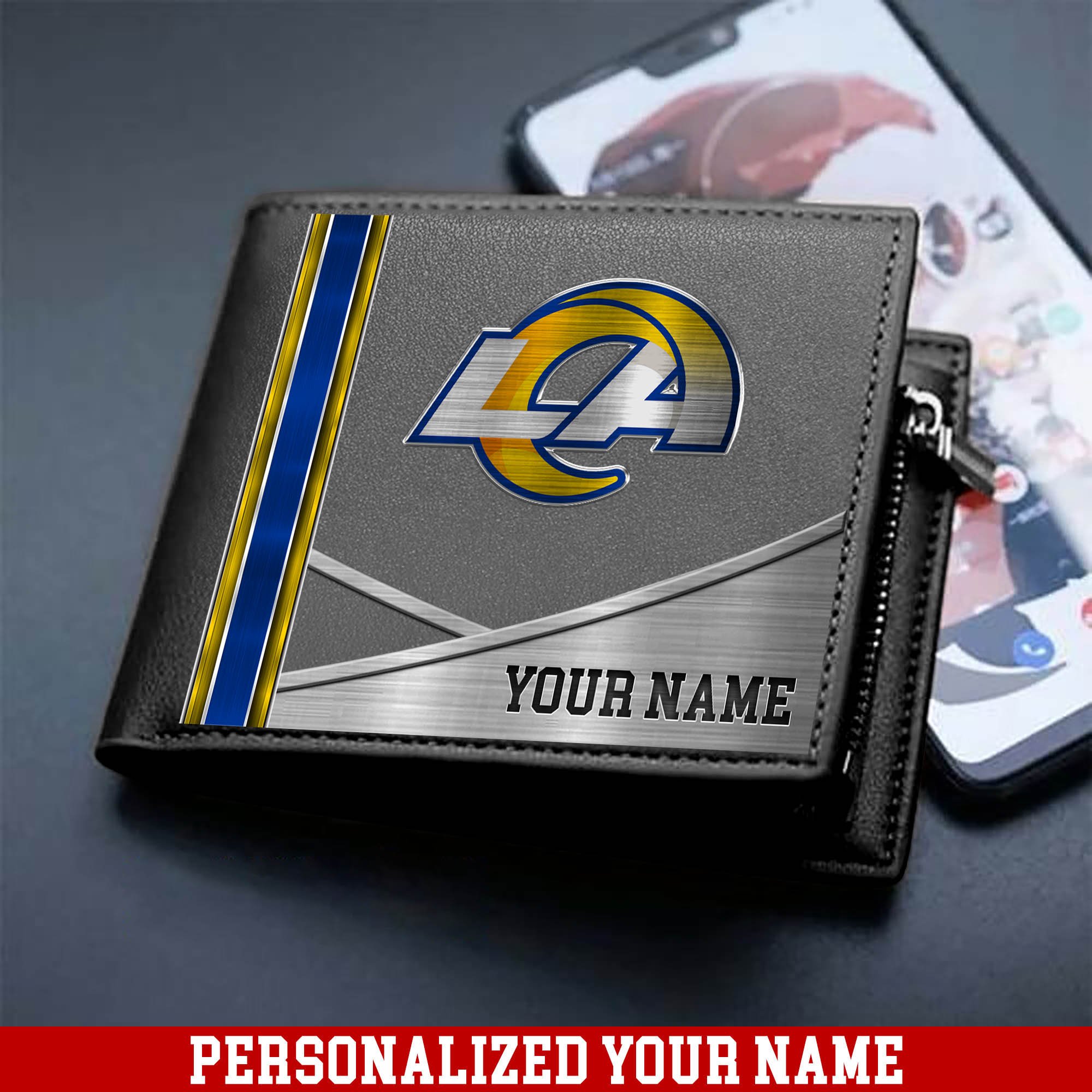 Alternative view of Los Angeles Rams Sport Team Men Wallet 2024 Version Customized Your Name, Men Wallet For Sport Lovers, Fan Gifts ETHY-54902