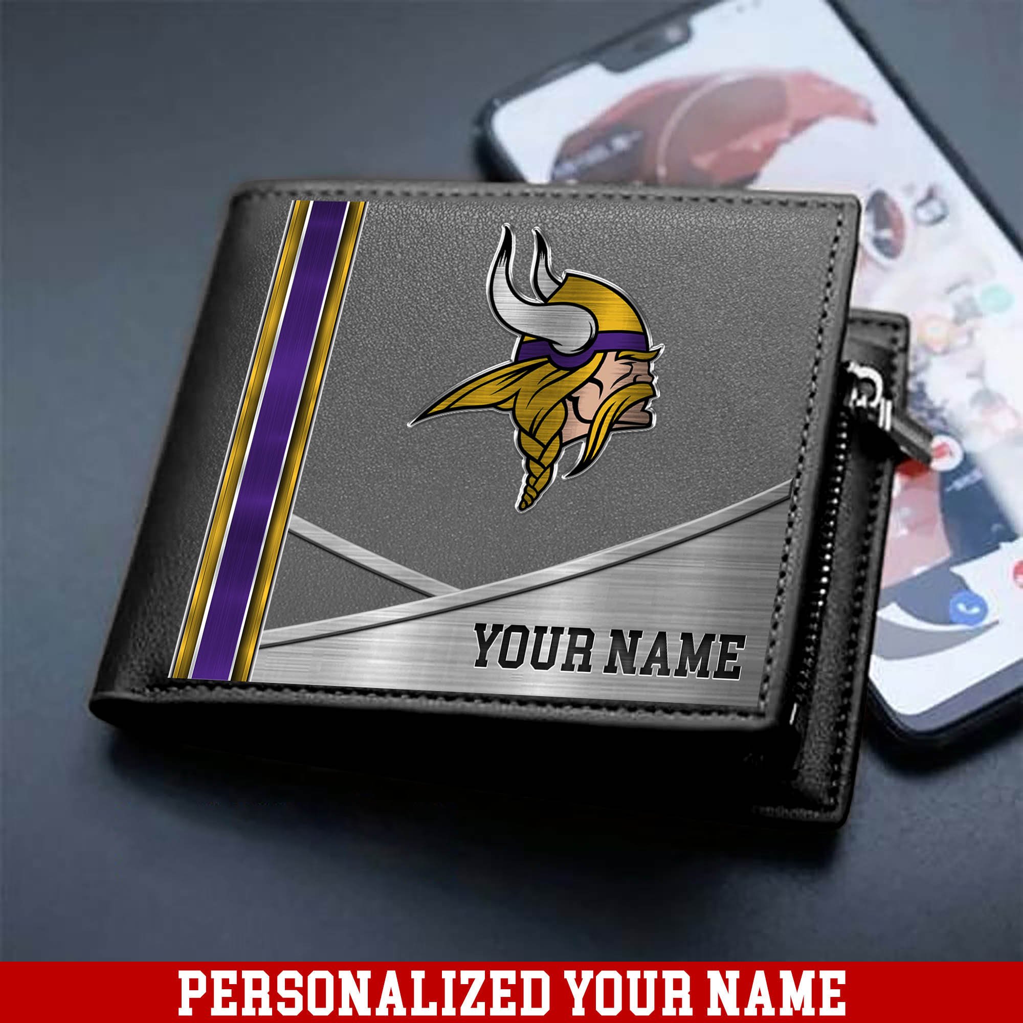 Alternative view of Minnesota Vikings Sport Team Men Wallet 2024 Version Customized Your Name, Men Wallet For Sport Lovers, Fan Gifts ETHY-54902