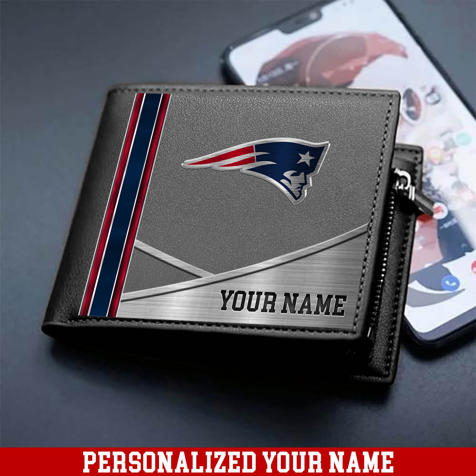 Alternative view of New England Patriots Sport Team Men Wallet 2024 Version Customized Your Name, Men Wallet For Sport Lovers, Fan Gifts ETHY-54902