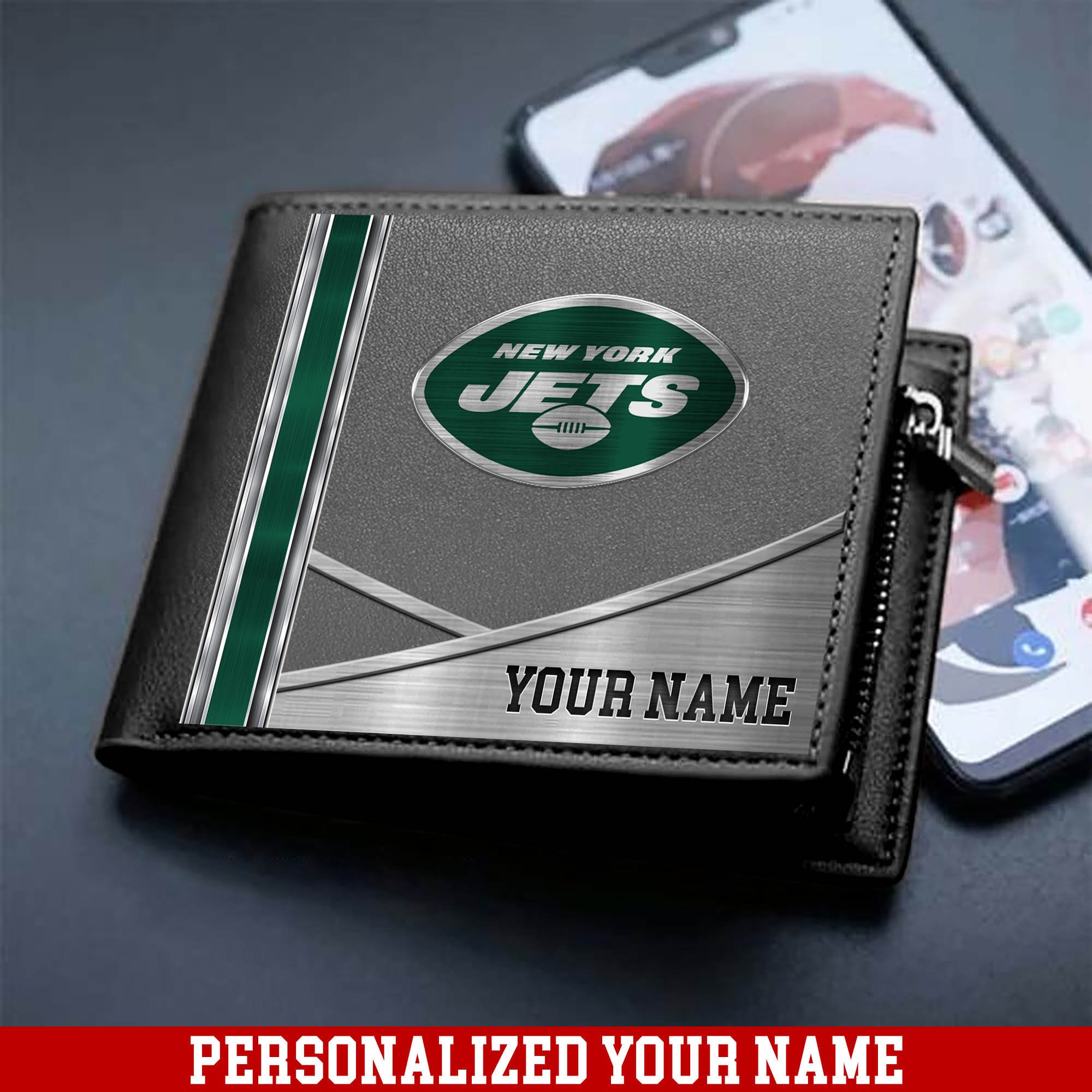 Alternative view of New York Jets Sport Team Men Wallet 2024 Version Customized Your Name, Men Wallet For Sport Lovers, Fan Gifts ETHY-54902