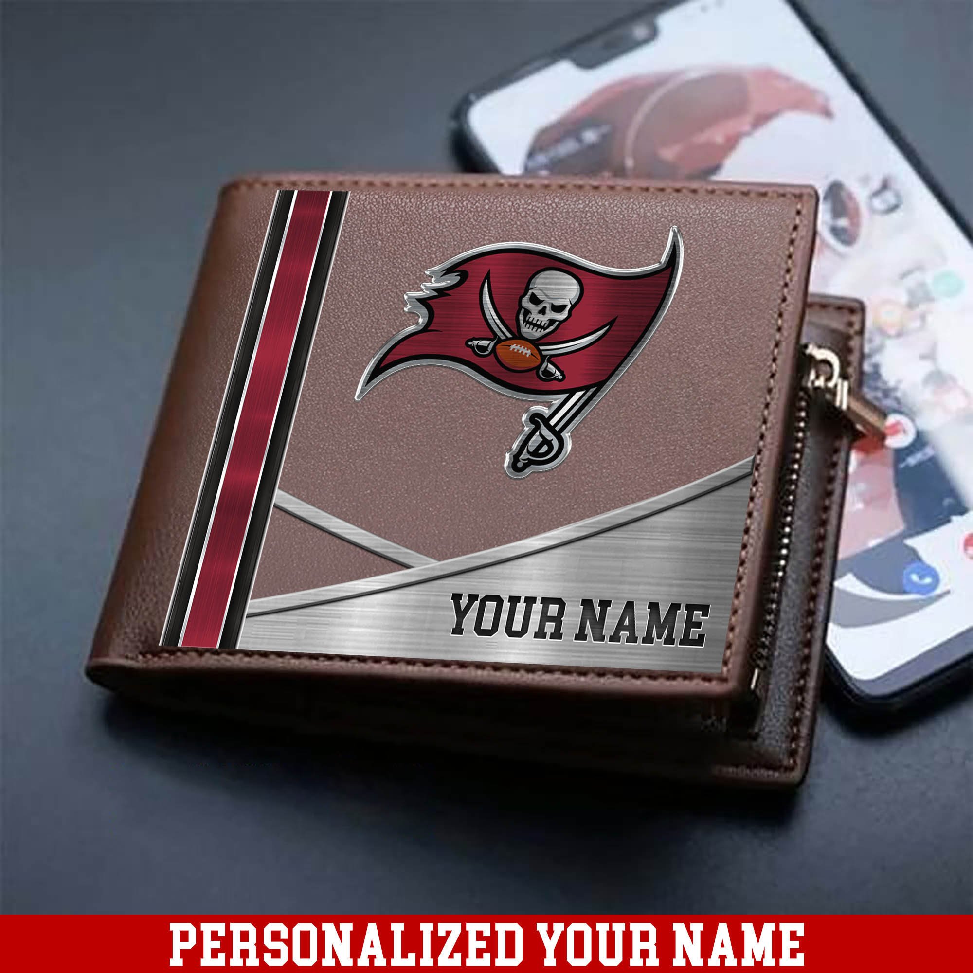 Tampa Bay Buccaneers Sport Team Men Wallet 2024 Version Customized Your Name, Men Wallet For Sport Lovers, Fan Gifts ETHY-54902