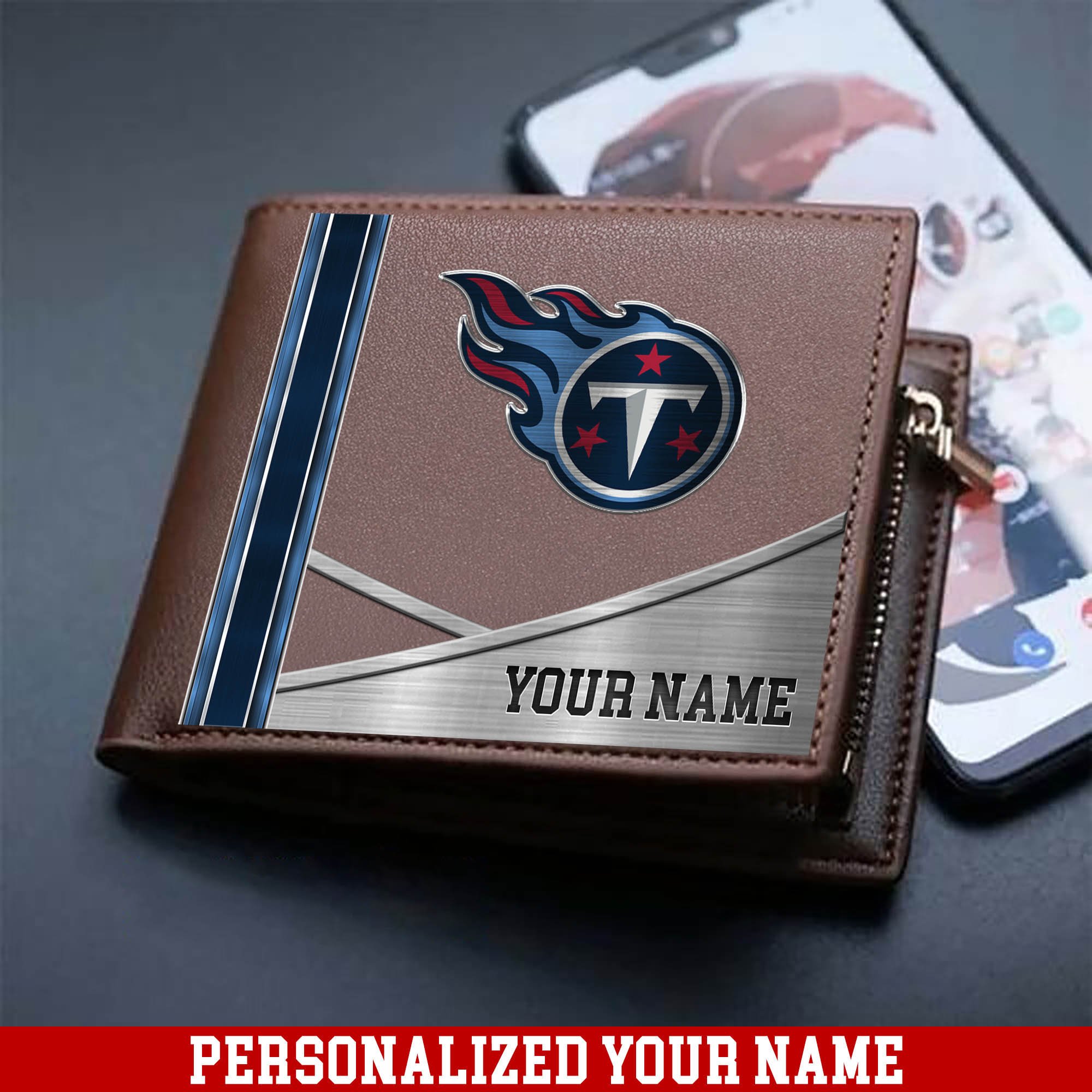 Tennessee Titans Sport Team Men Wallet 2024 Version Customized Your Name, Men Wallet For Sport Lovers, Fan Gifts ETHY-54902