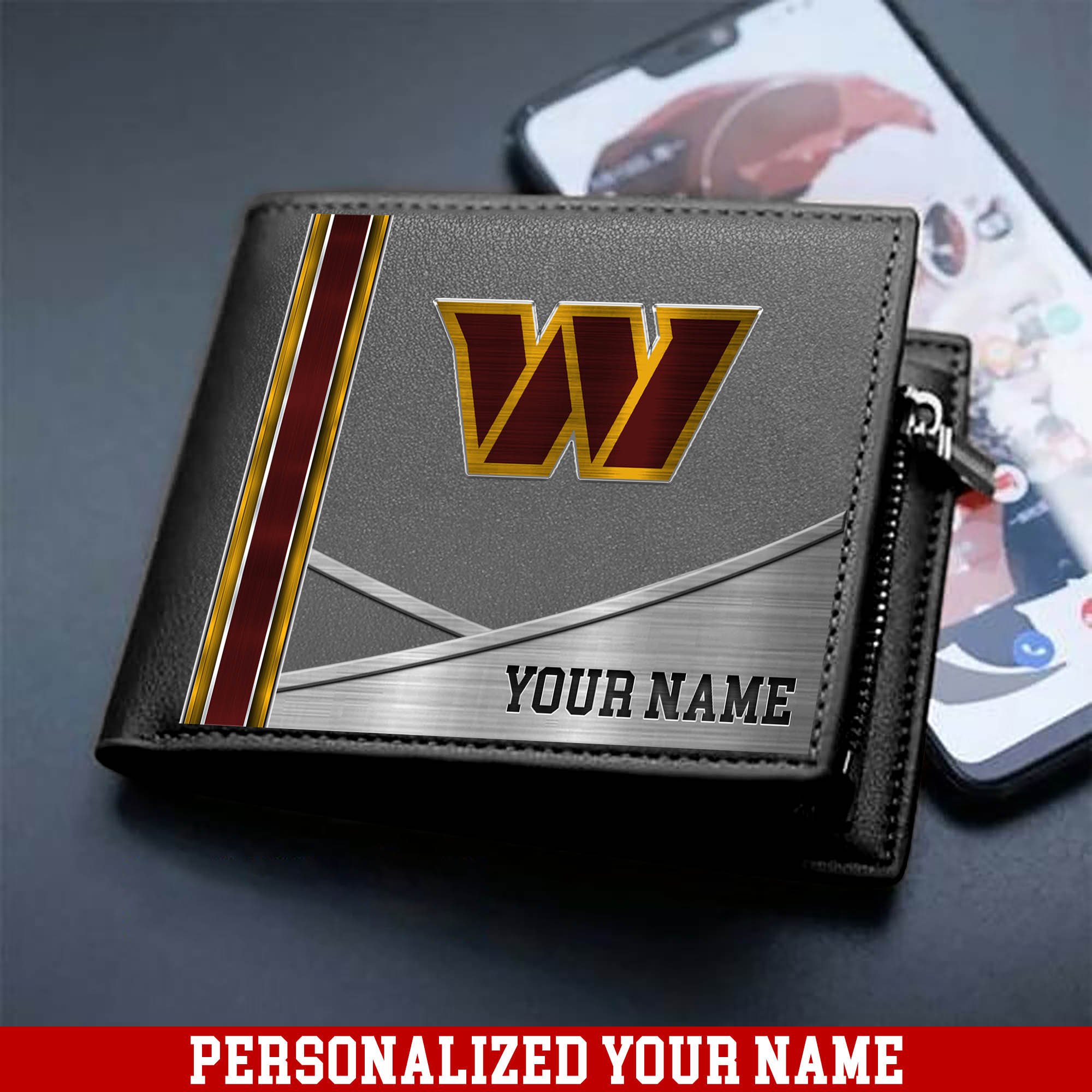 Alternative view of Washington Commanders Sport Team Men Wallet 2024 Version Customized Your Name, Men Wallet For Sport Lovers, Fan Gifts ETHY-54902