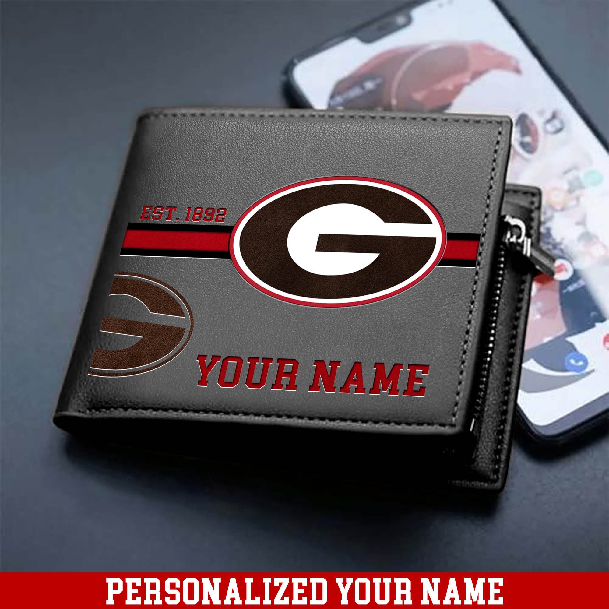 Alternative view of Georgia Bulldogs Men Wallet 2024 Version Personalized Your Name, Football Wallet For Him, Football Fan Gifts ETHY-54904