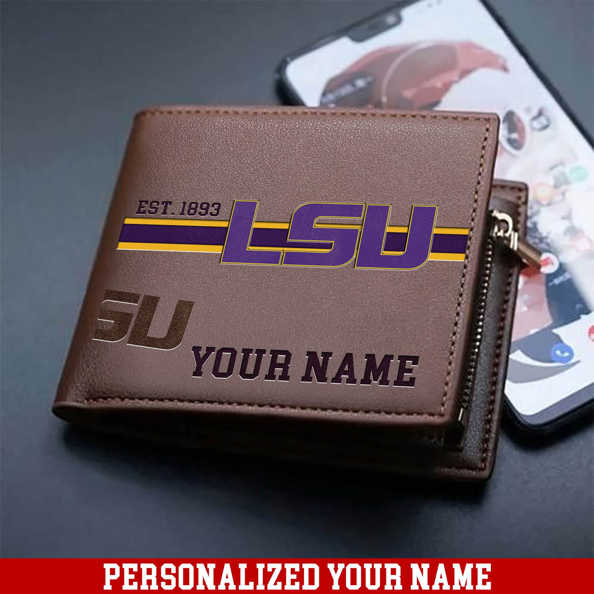 LSU TIGERS Men Wallet 2024 Version Personalized Your Name, Football Wallet For Him, Football Fan Gifts ETHY-54904