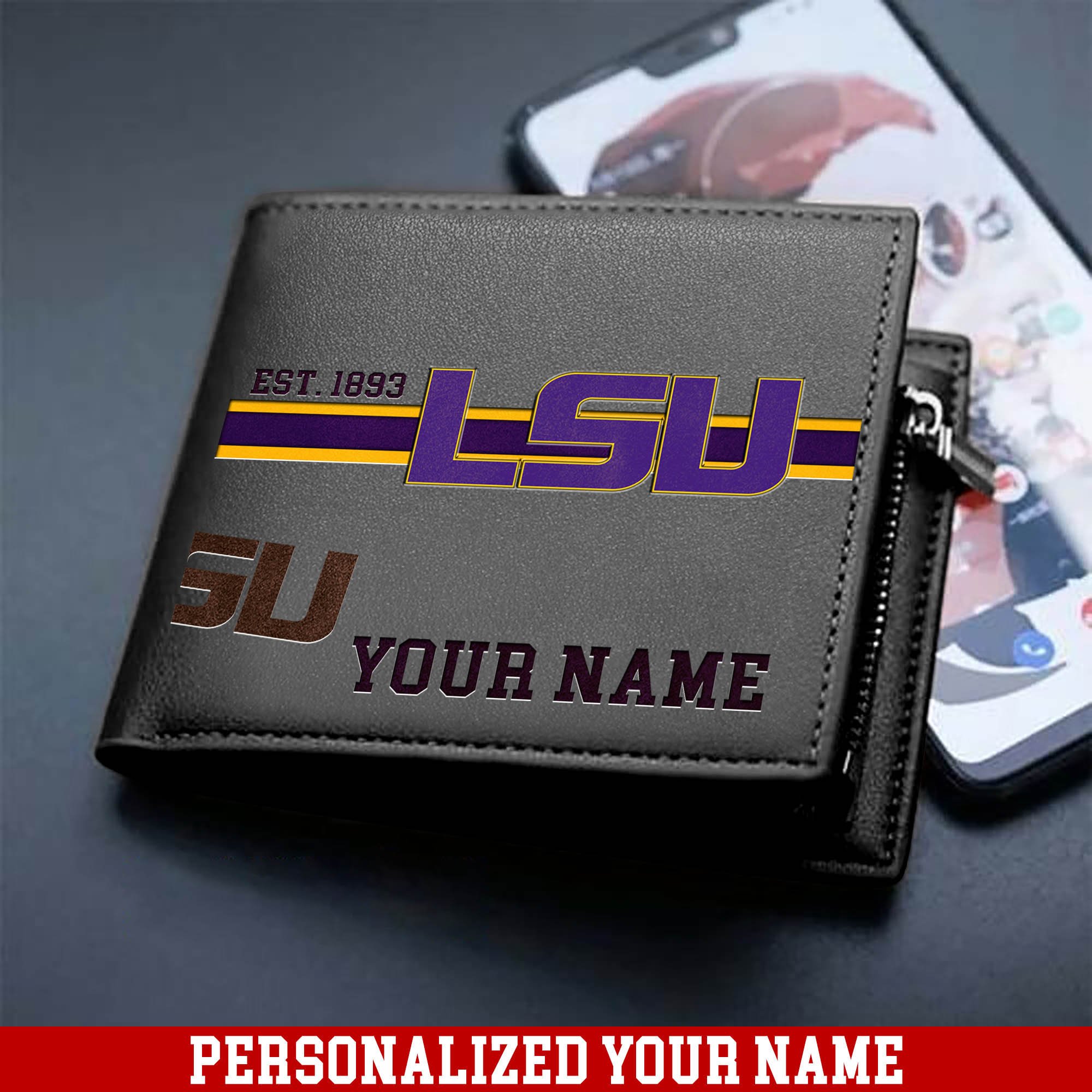 Alternative view of LSU TIGERS Men Wallet 2024 Version Personalized Your Name, Football Wallet For Him, Football Fan Gifts ETHY-54904