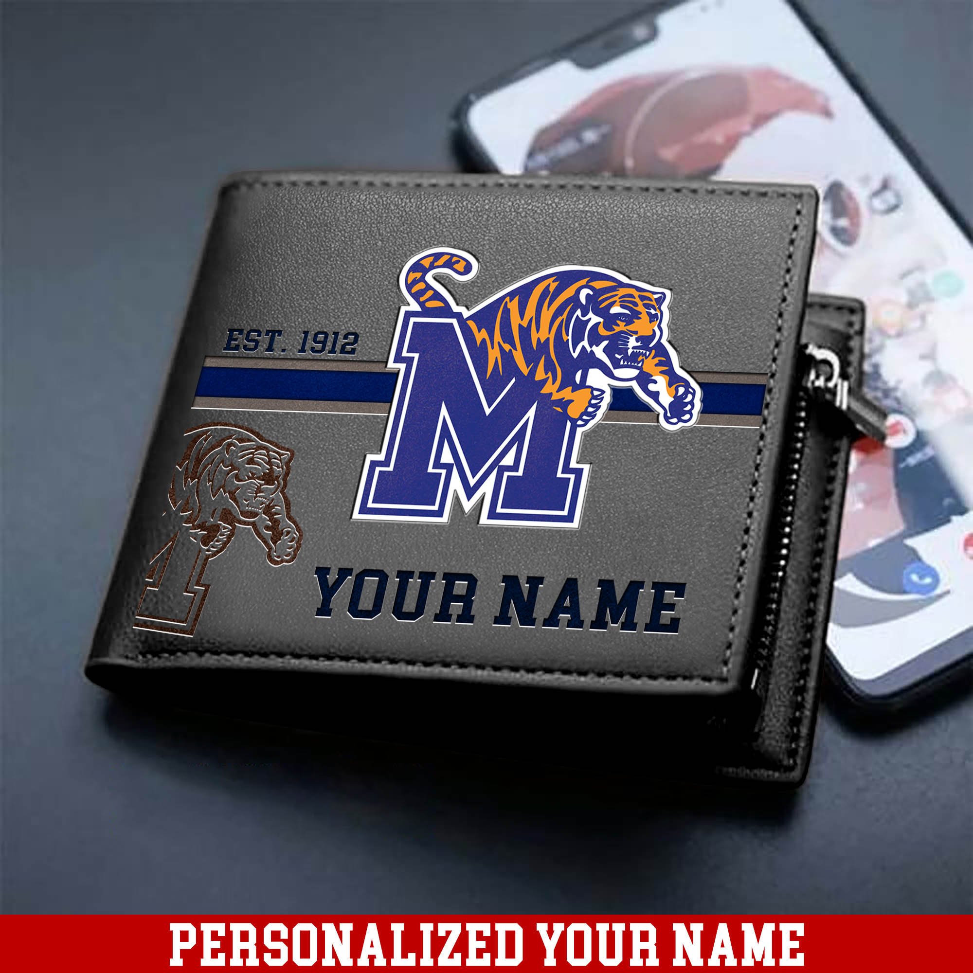 Alternative view of Memphis Tigers Men Wallet 2024 Version Personalized Your Name, Football Wallet For Him, Football Fan Gifts ETHY-54904