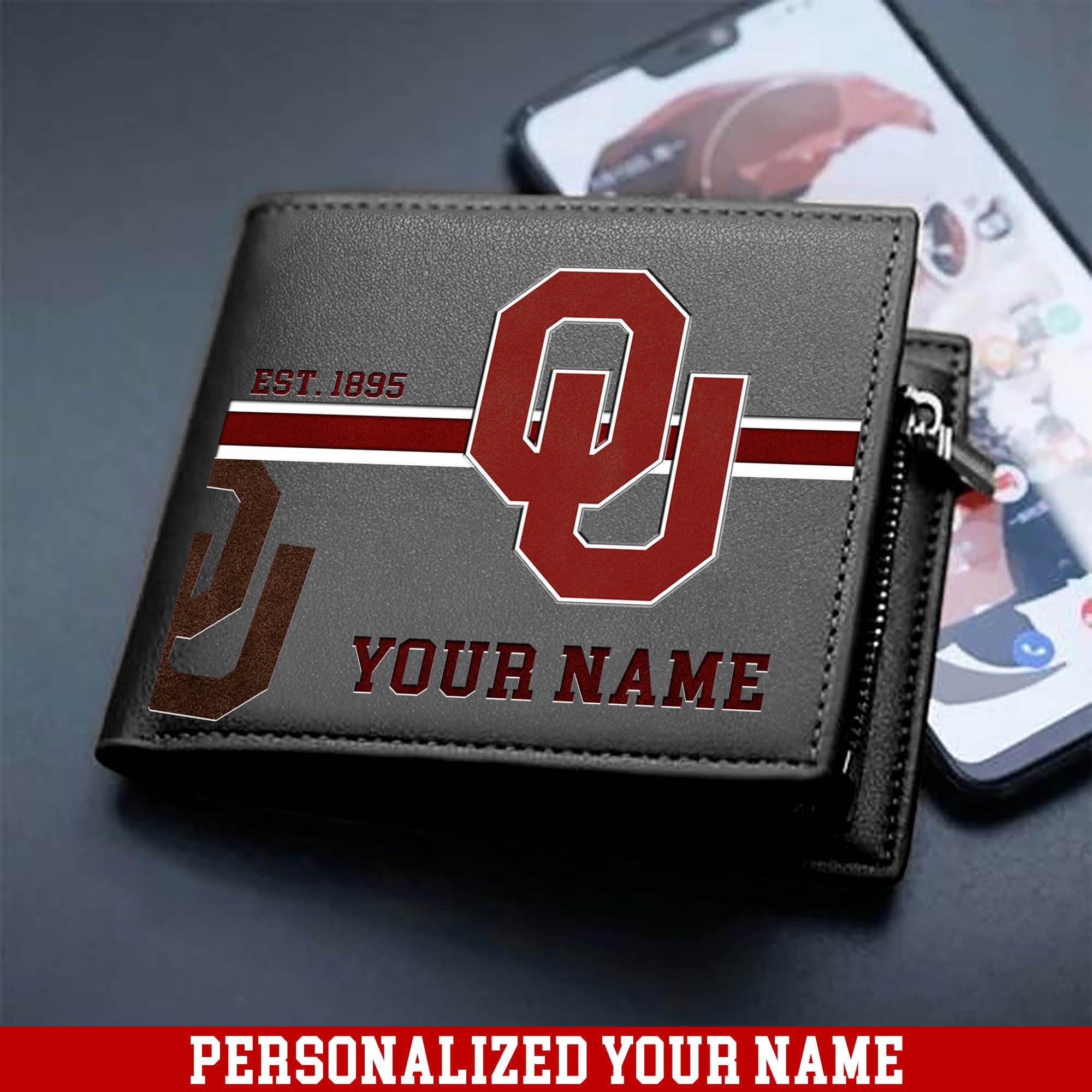 Alternative view of Oklahoma Sooners Men Wallet 2024 Version Personalized Your Name, Football Wallet For Him, Football Fan Gifts ETHY-54904