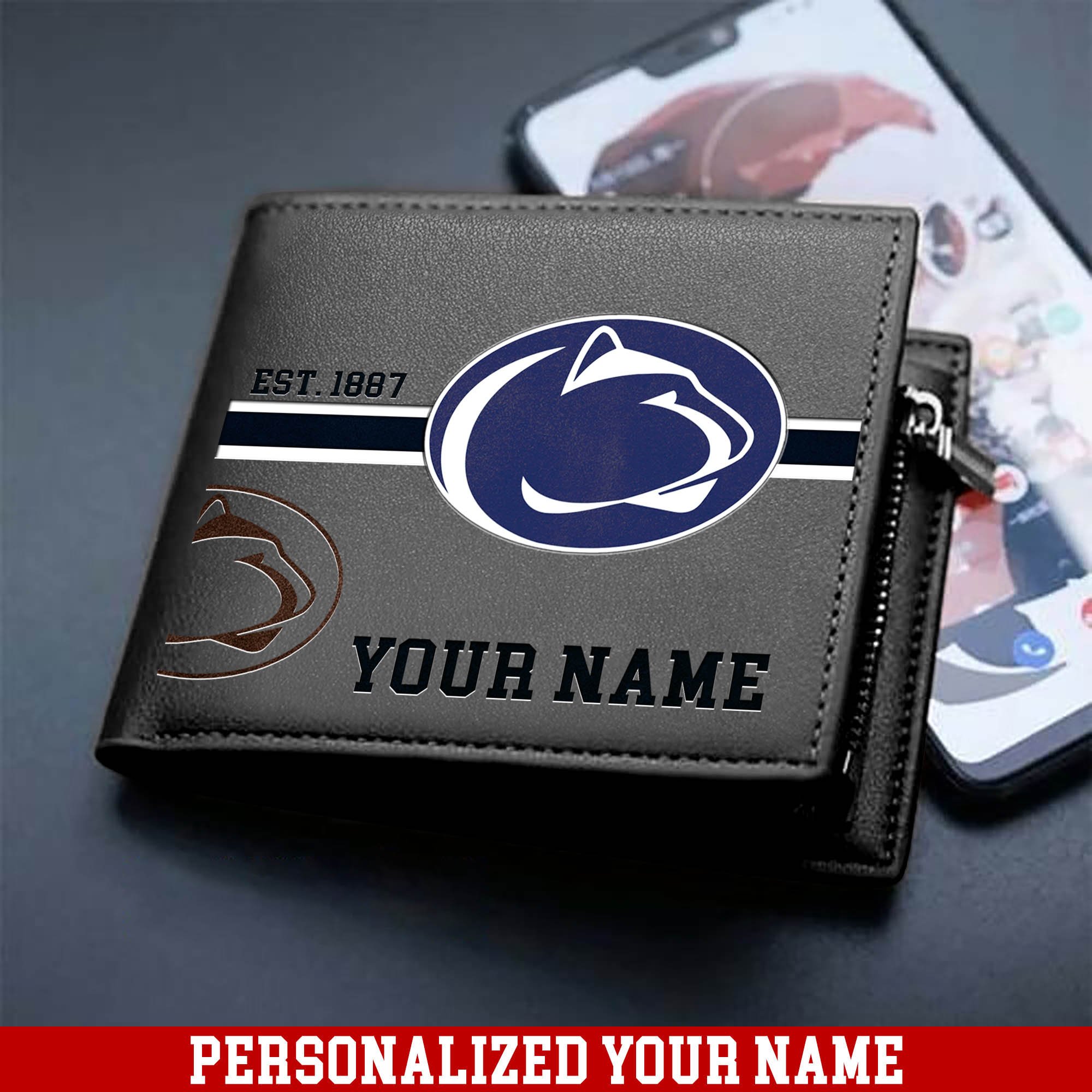 Alternative view of Penn State Nittany Lions Men Wallet 2024 Version Personalized Your Name, Football Wallet For Him, Football Fan Gifts ETHY-54904