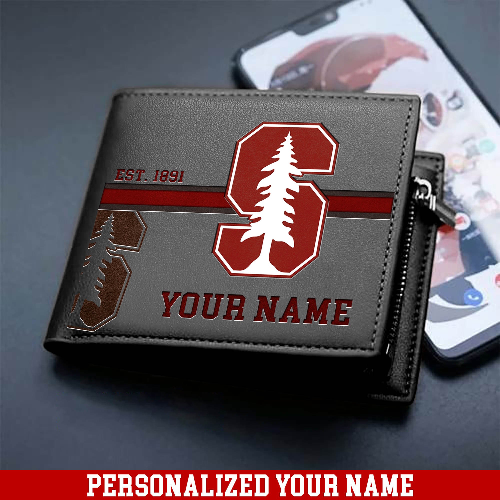 Alternative view of Stanford Cardinal Men Wallet 2024 Version Personalized Your Name, Football Wallet For Him, Football Fan Gifts ETHY-54904