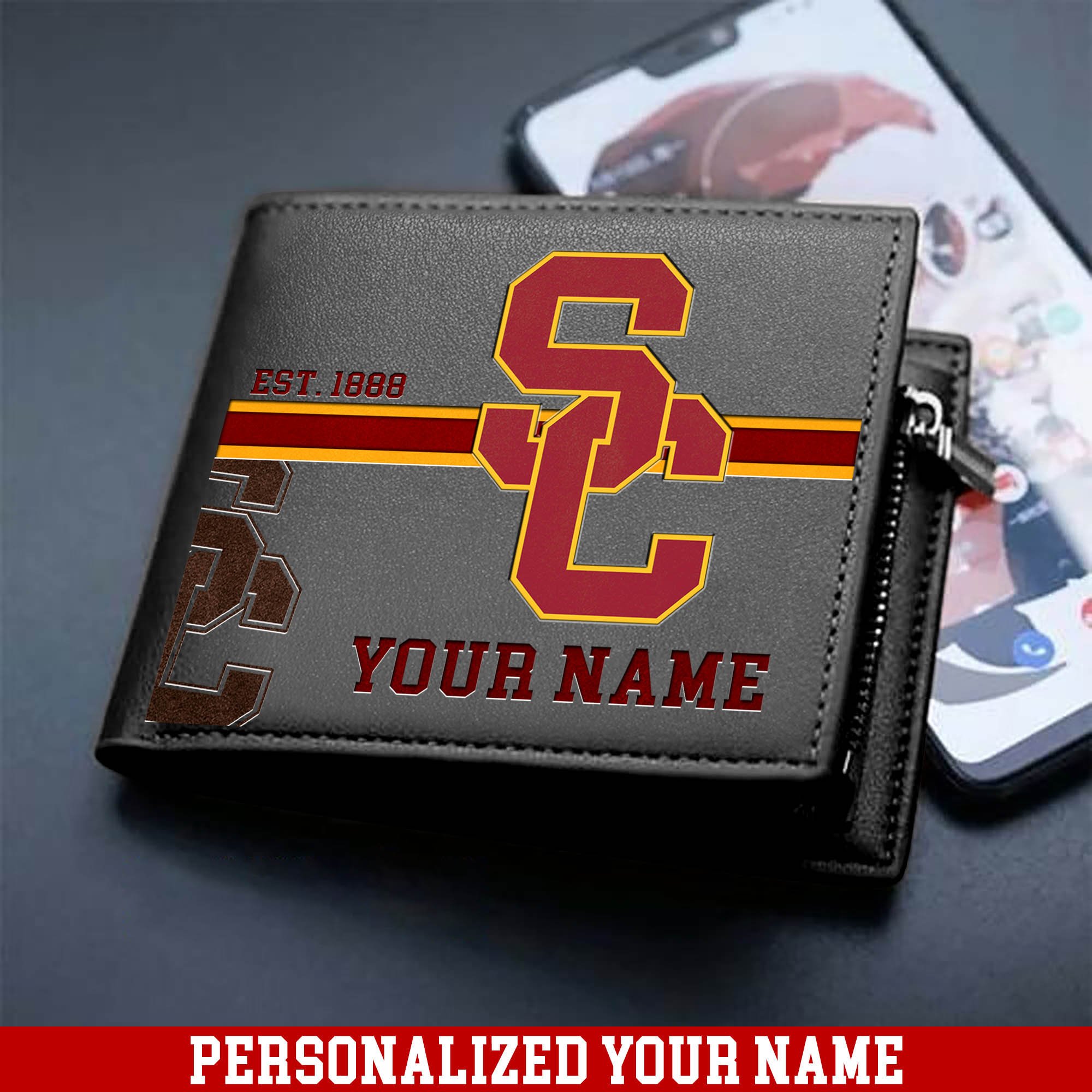 Alternative view of USC Trojans Men Wallet 2024 Version Personalized Your Name, Football Wallet For Him, Football Fan Gifts ETHY-54904