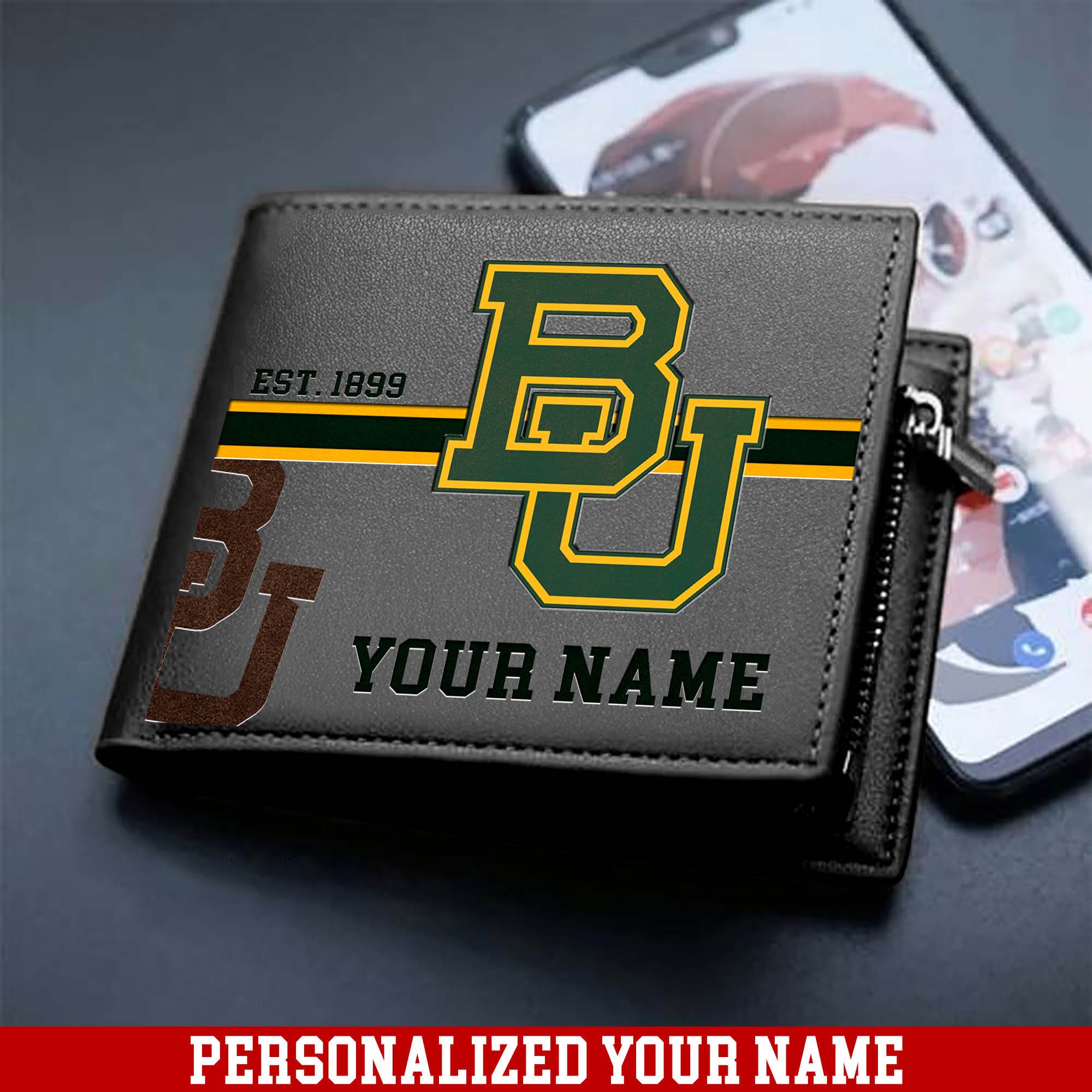 Alternative view of Baylor Bears Men Wallet 2024 Version Personalized Your Name, Football Wallet For Him, Football Fan Gifts ETHY-54904