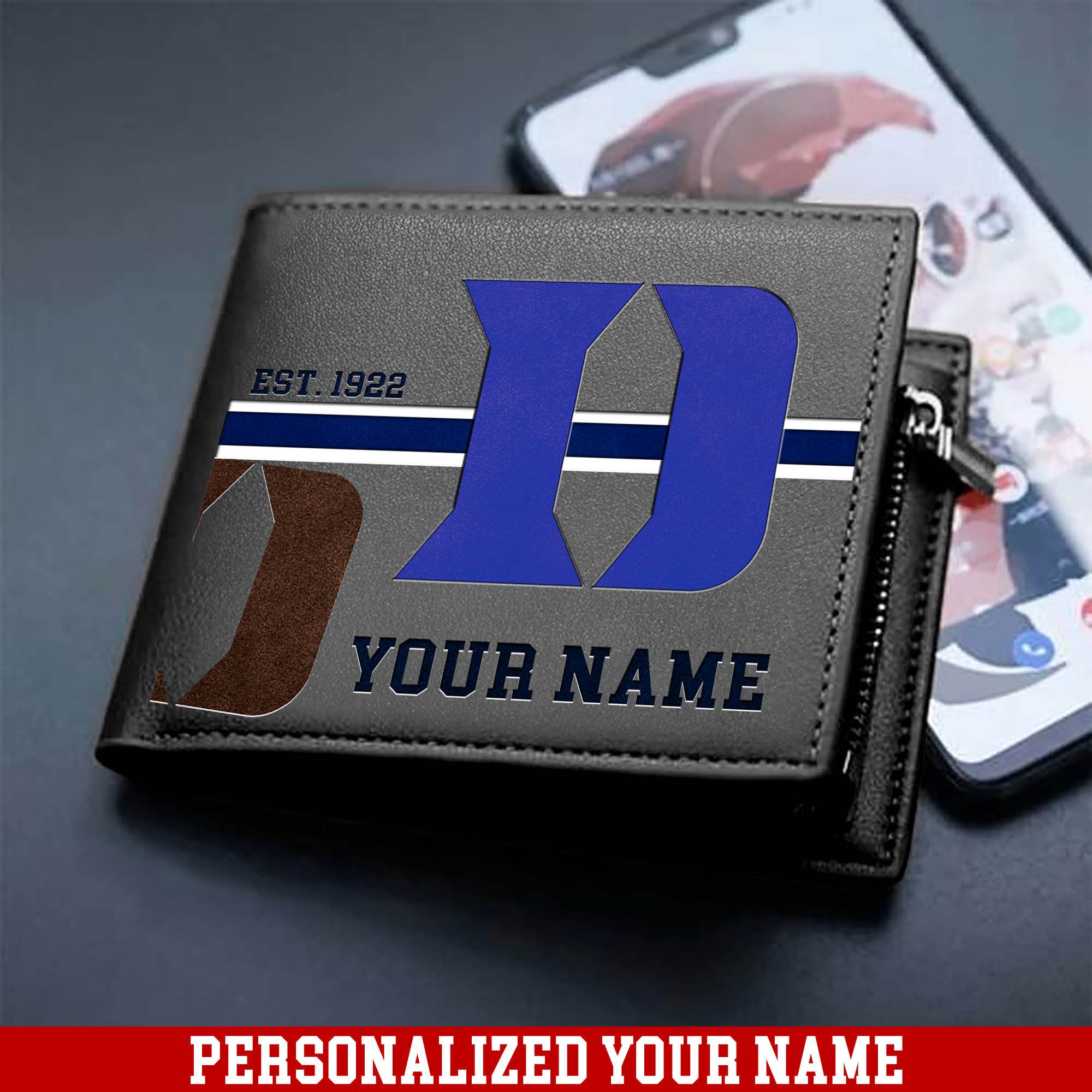 Alternative view of Duke Blue Devils Men Wallet 2024 Version Personalized Your Name, Football Wallet For Him, Football Fan Gifts ETHY-54904