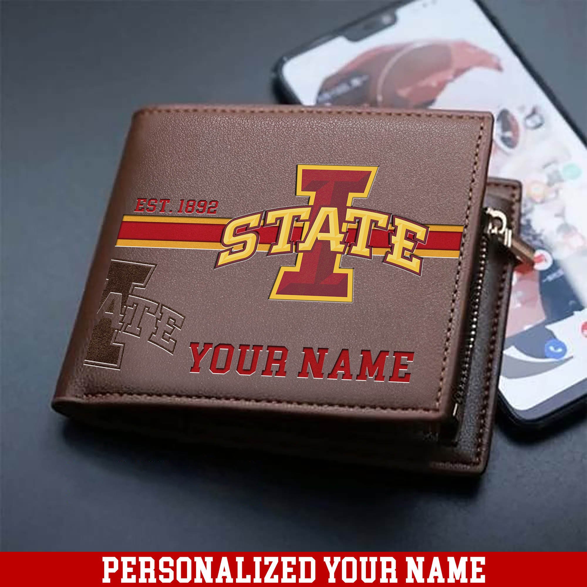Iowa State Cyclones Men Wallet 2024 Version Personalized Your Name, Football Wallet For Him, Football Fan Gifts ETHY-54904