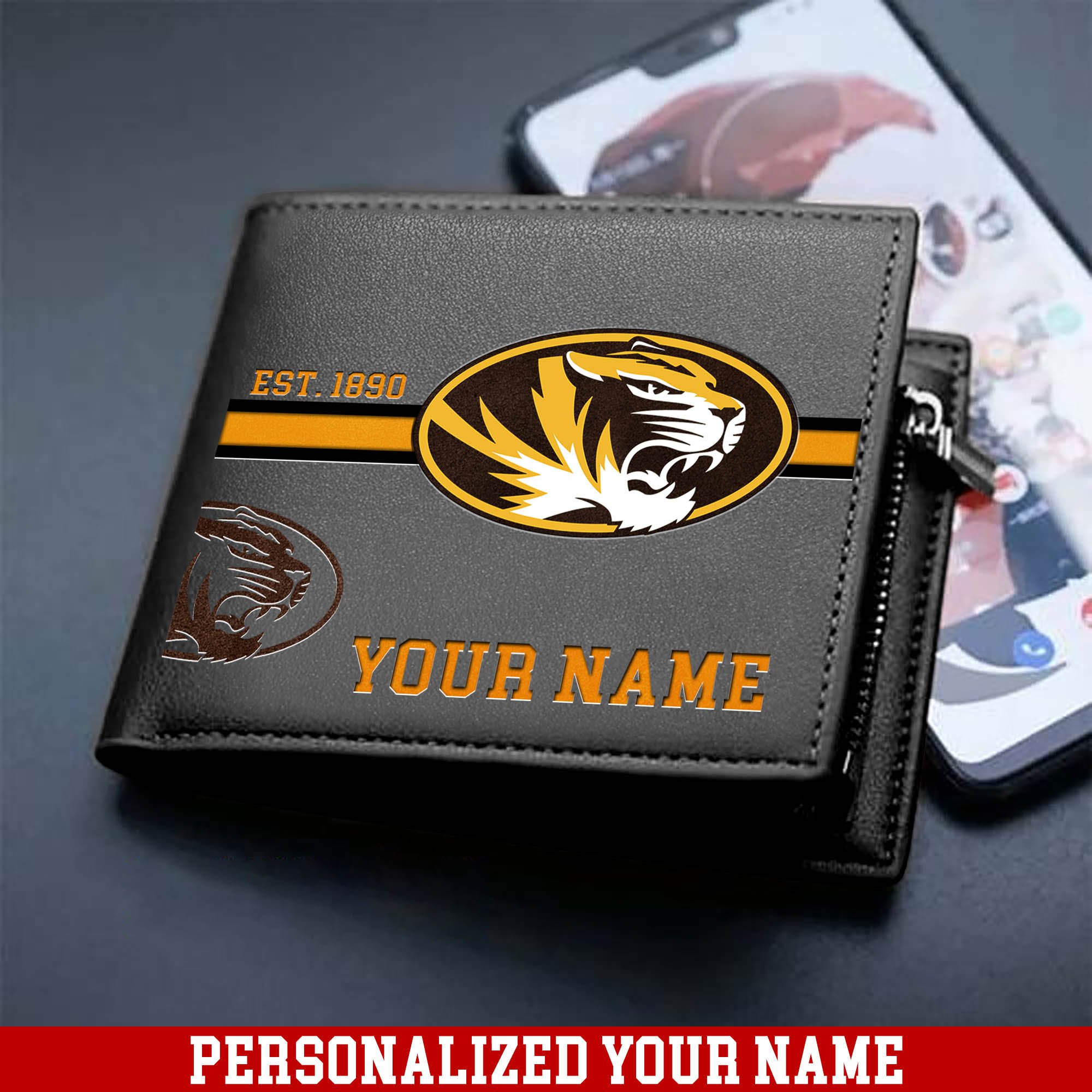 Alternative view of Missouri Tigers Men Wallet 2024 Version Personalized Your Name, Football Wallet For Him, Football Fan Gifts ETHY-54904