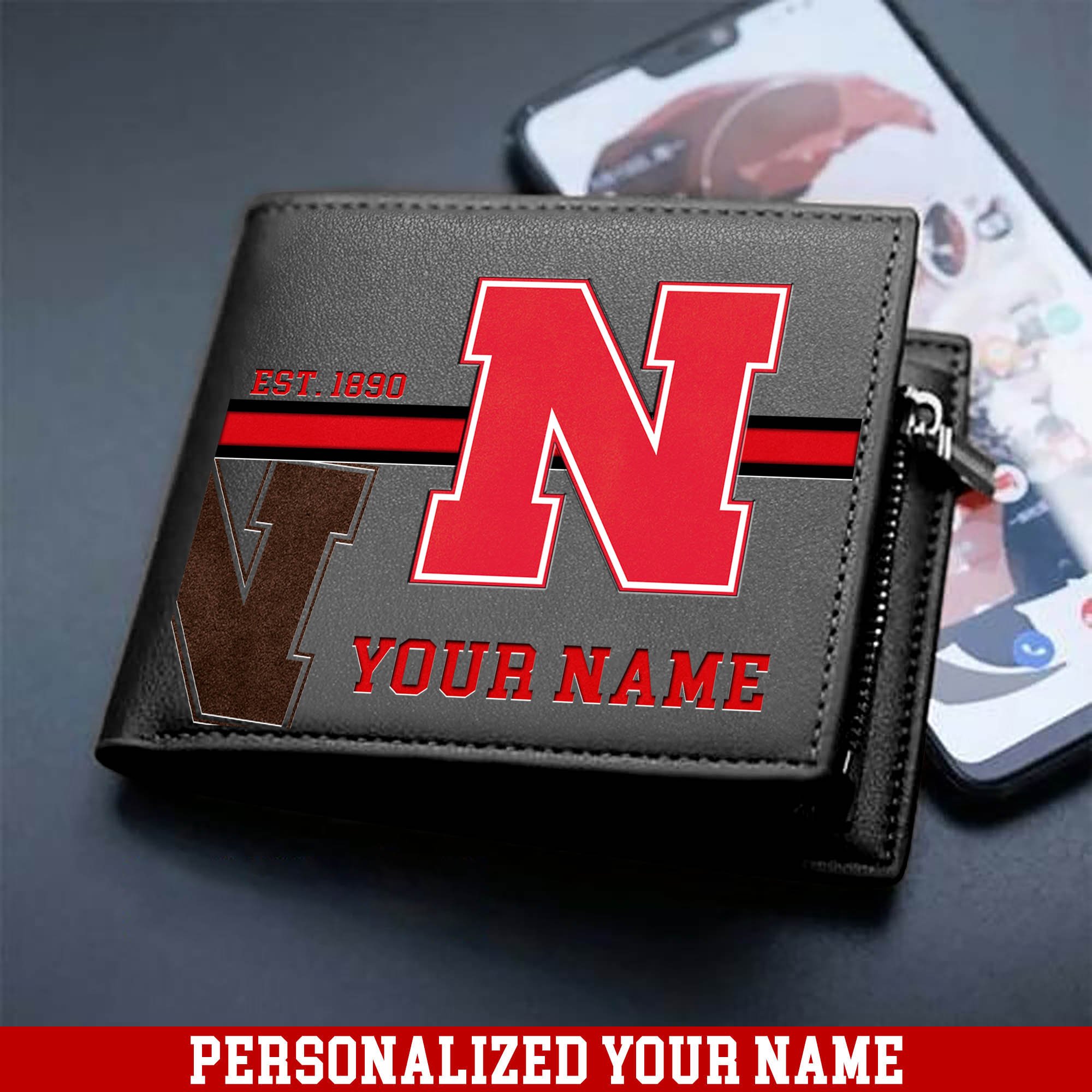 Alternative view of Nebraska Cornhuskers Men Wallet 2024 Version Personalized Your Name, Football Wallet For Him, Football Fan Gifts ETHY-54904