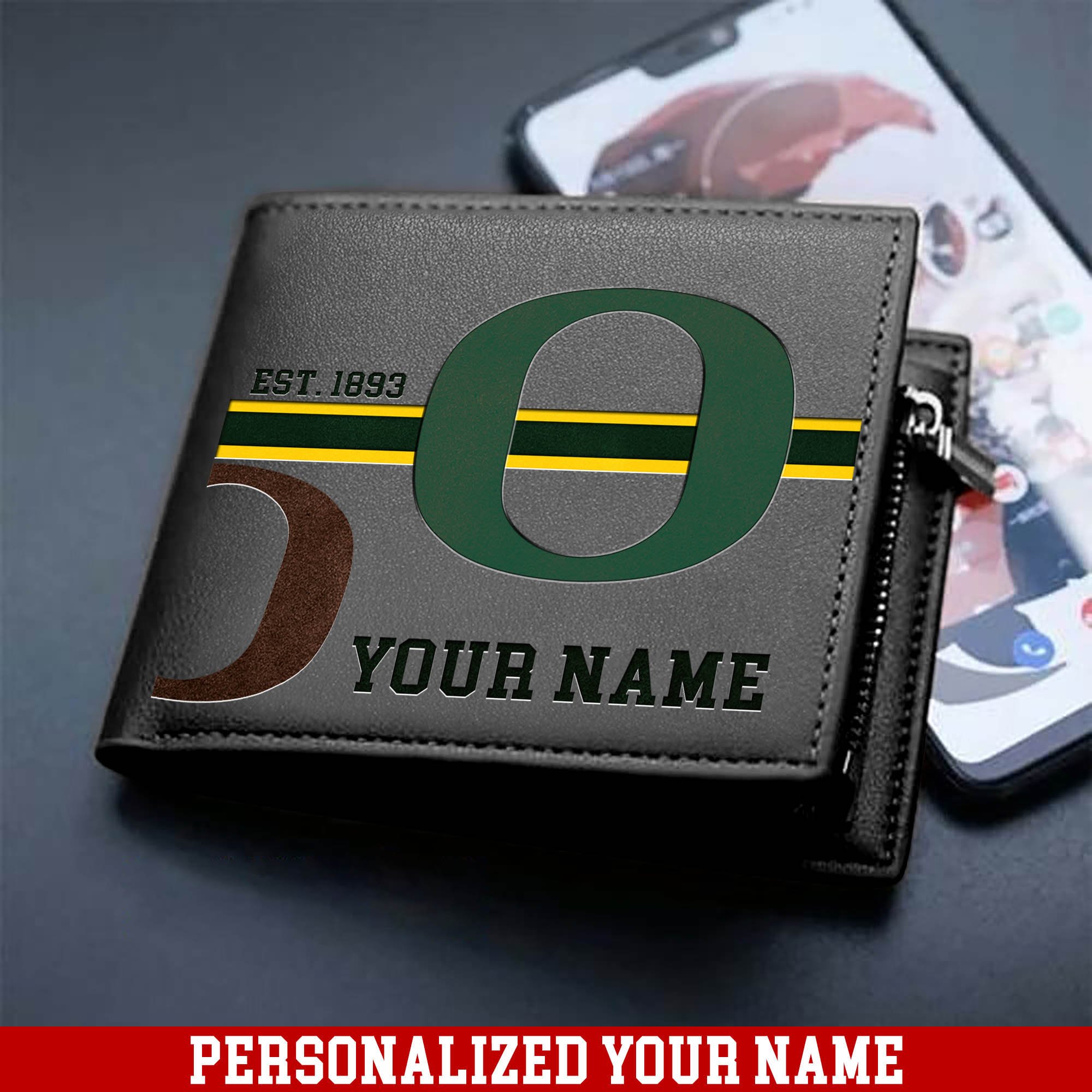 Alternative view of Oregon Ducks Men Wallet 2024 Version Personalized Your Name, Football Wallet For Him, Football Fan Gifts ETHY-54904