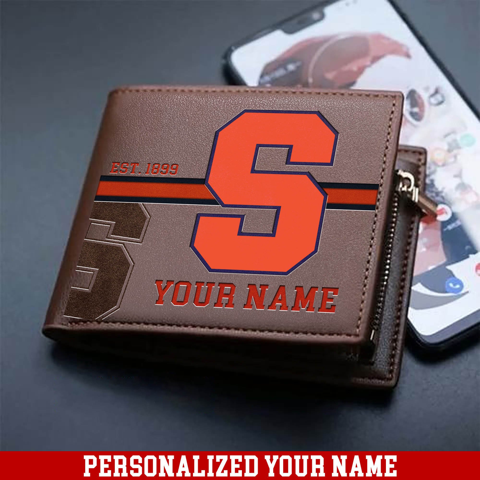 Syracuse Orange Men Wallet 2024 Version Personalized Your Name, Football Wallet For Him, Football Fan Gifts ETHY-54904