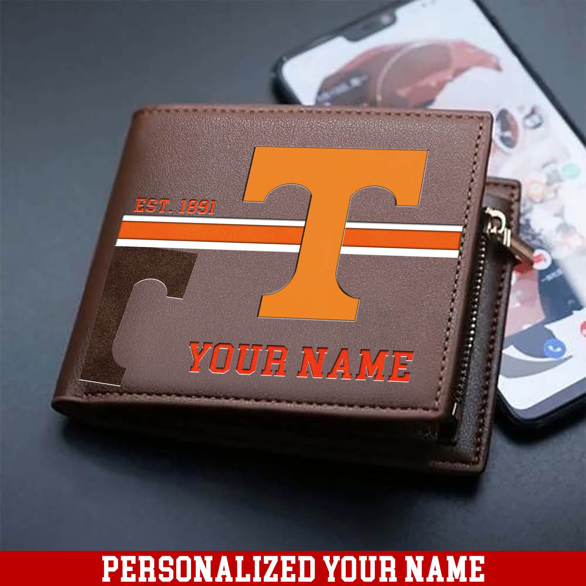 Tennessee Volunteers Men Wallet 2024 Version Personalized Your Name, Football Wallet For Him, Football Fan Gifts ETHY-54904
