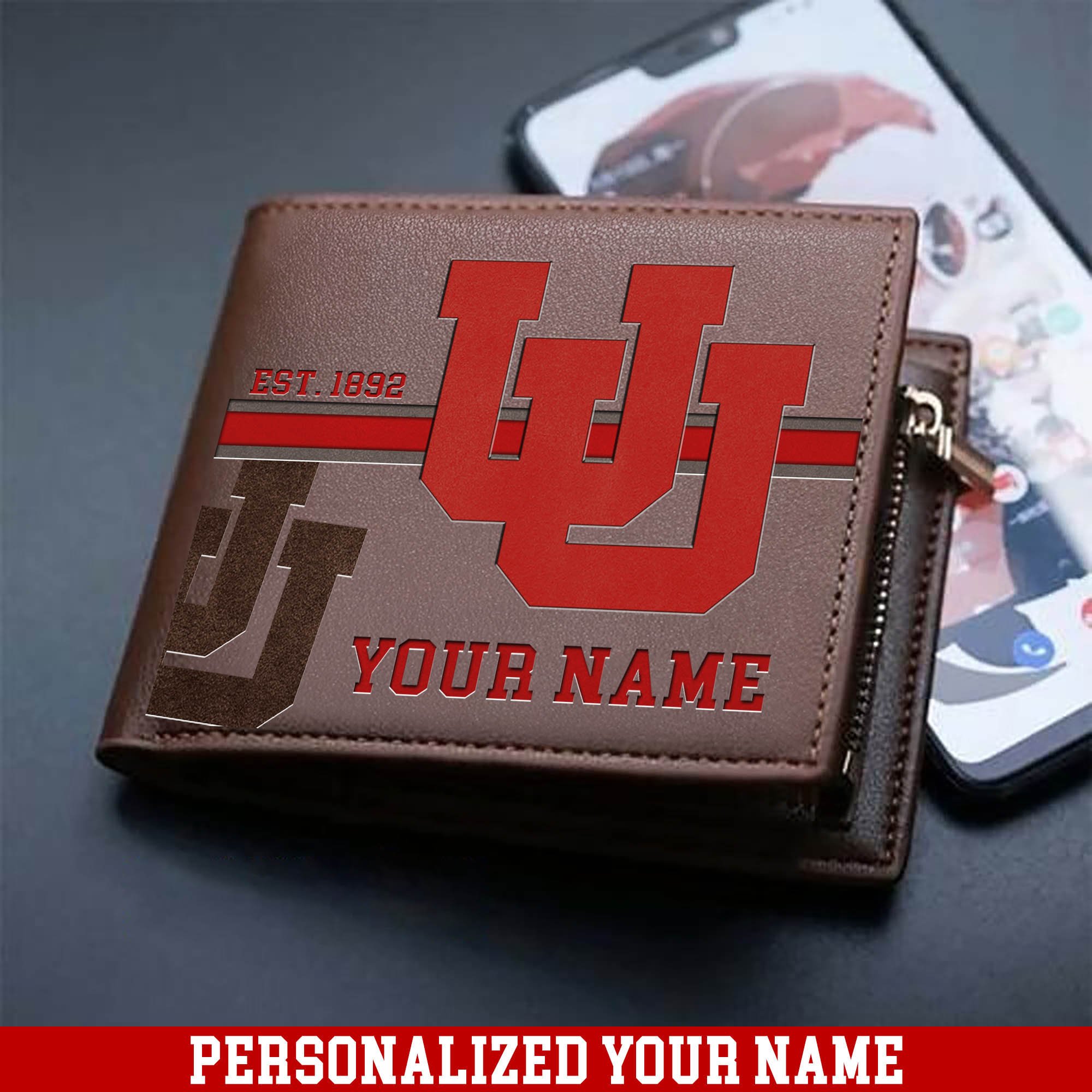 Utah Utes Men Wallet 2024 Version Personalized Your Name, Football Wallet For Him, Football Fan Gifts ETHY-54904