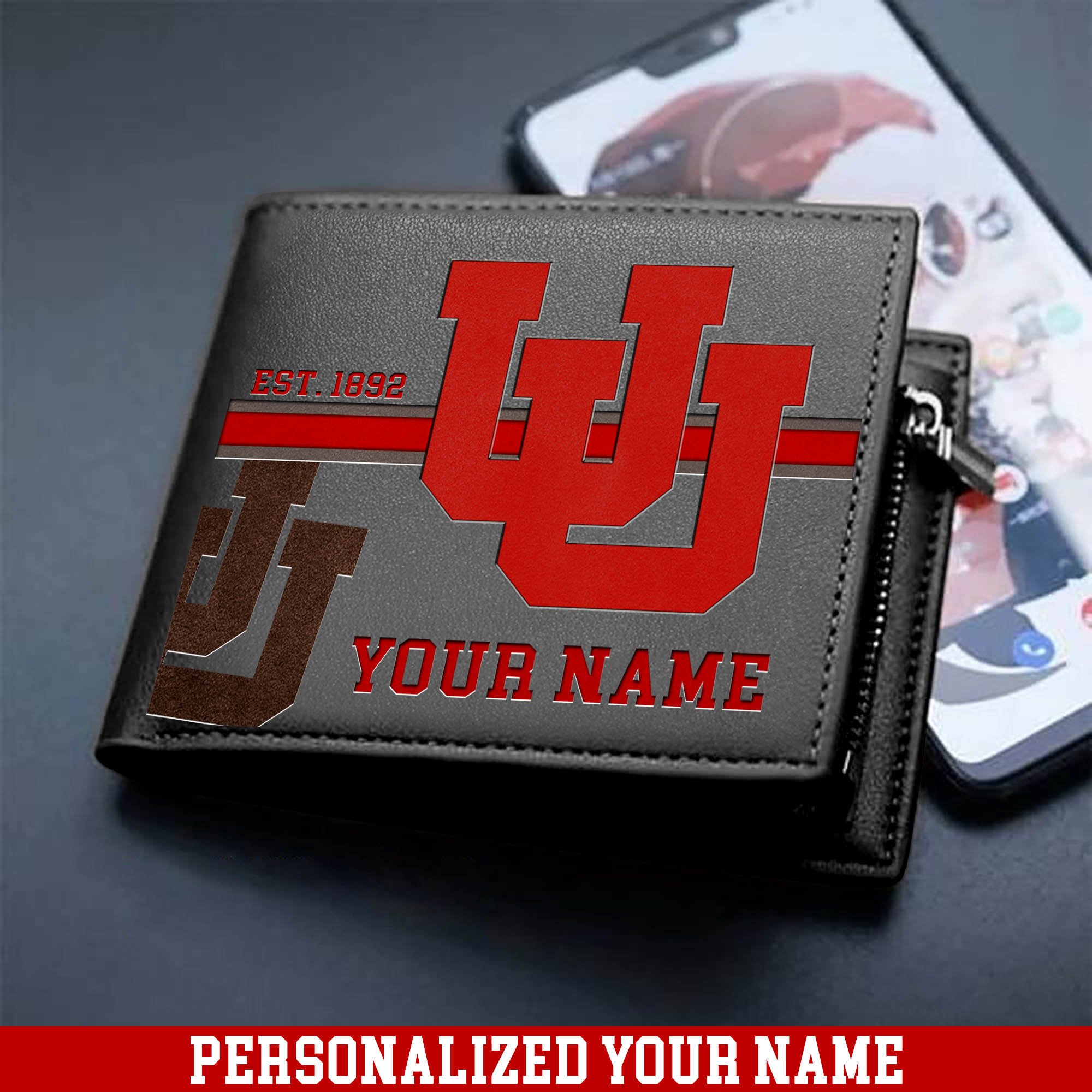 Alternative view of Utah Utes Men Wallet 2024 Version Personalized Your Name, Football Wallet For Him, Football Fan Gifts ETHY-54904