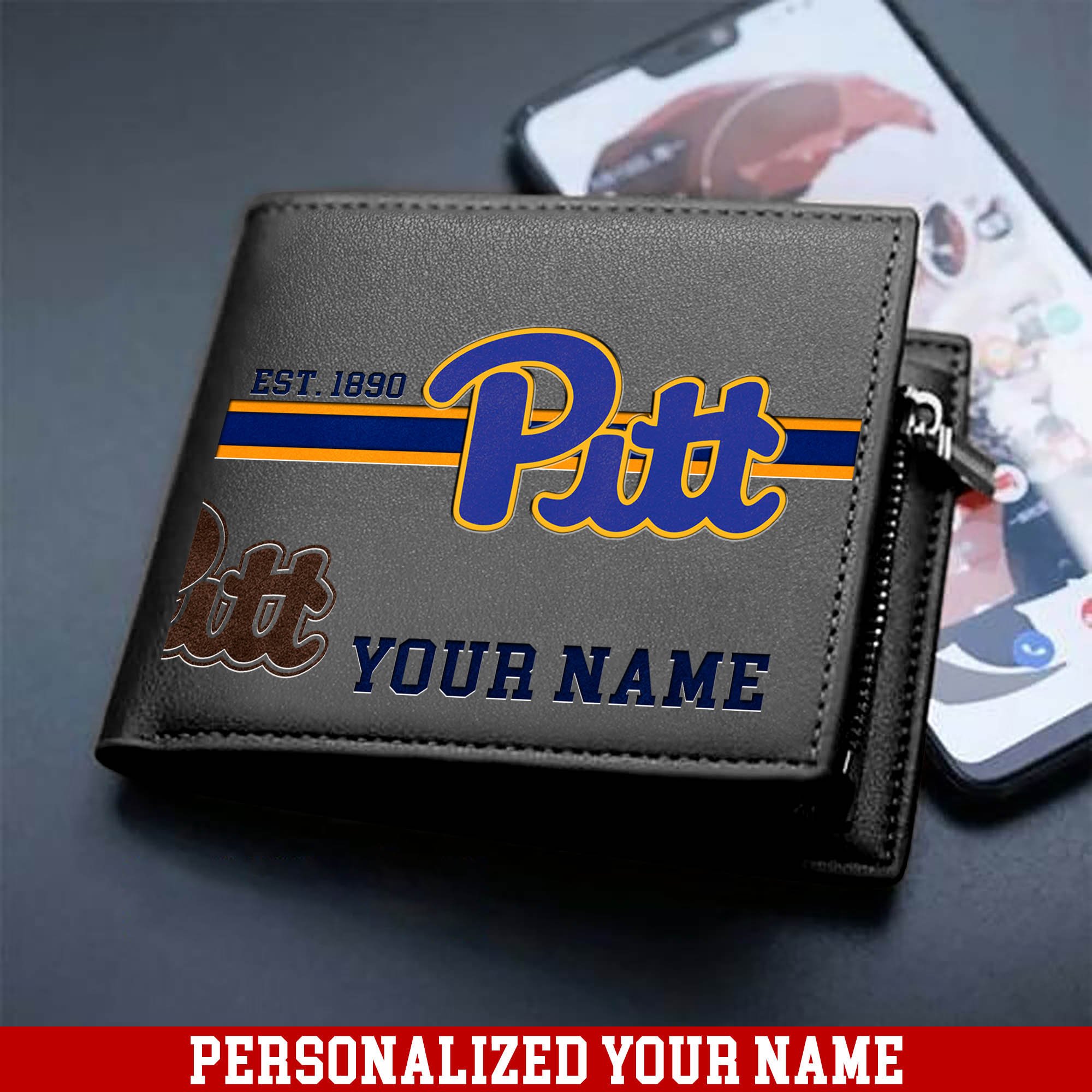 Alternative view of Pittsburgh Panthers Men Wallet 2024 Version Personalized Your Name, Football Wallet For Him, Football Fan Gifts ETHY-54904