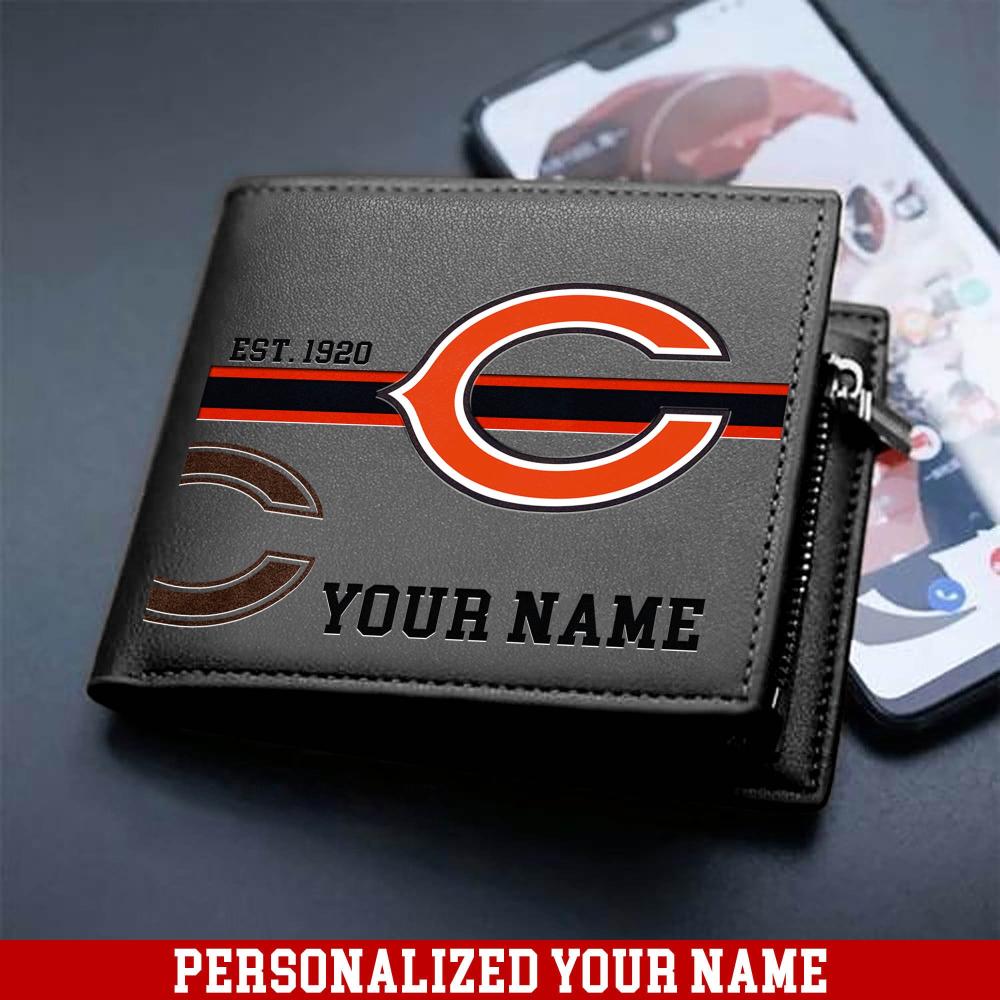 Alternative view of Chicago Bears Men Wallet 2024 Version Personalized Your Name, Football Wallet For Him, Football Fan Gifts ETHY-54904
