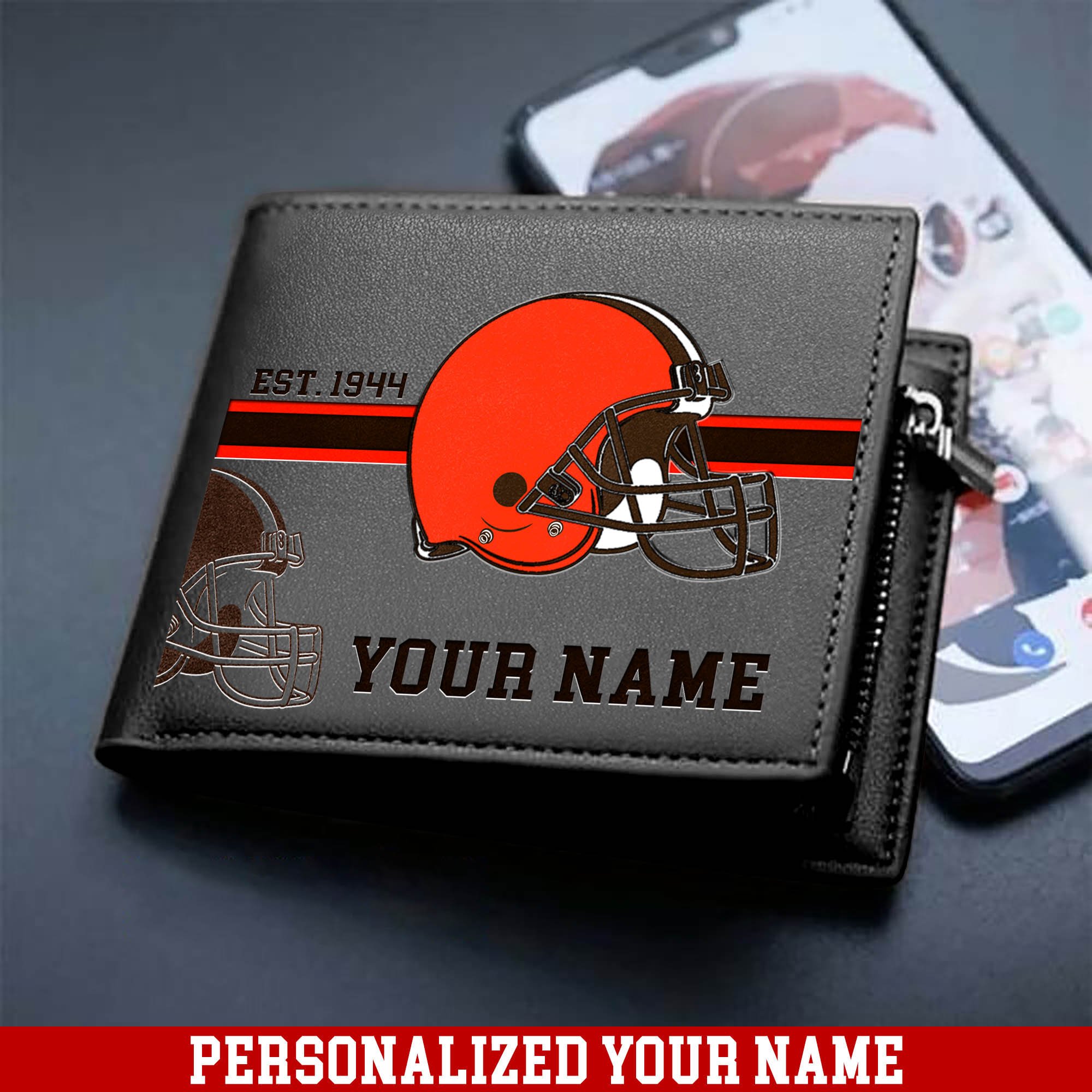 Alternative view of Cleveland Browns Men Wallet 2024 Version Personalized Your Name, Football Wallet For Him, Football Fan Gifts ETHY-54904