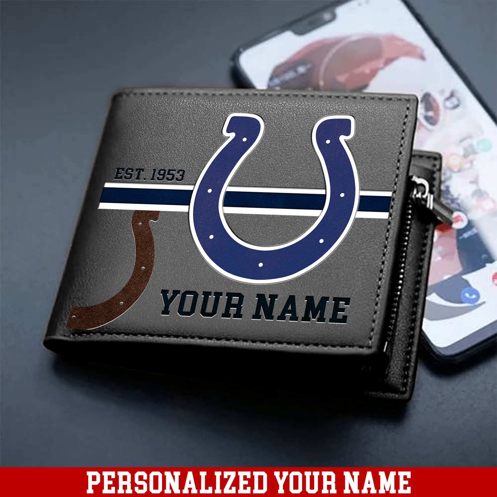 Alternative view of Indianapolis Colts Men Wallet 2024 Version Personalized Your Name, Football Wallet For Him, Football Fan Gifts ETHY-54904