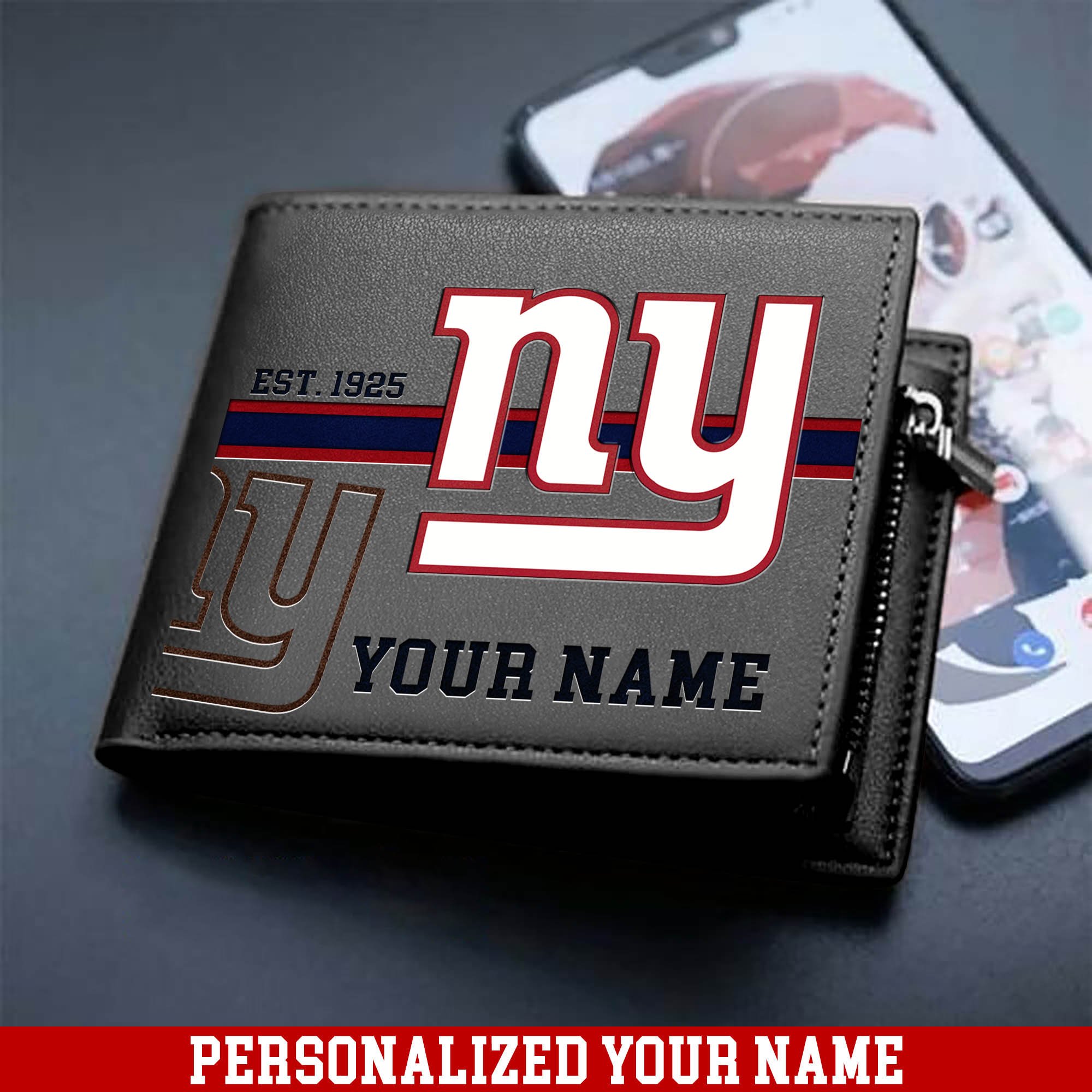 Alternative view of New York Giants Men Wallet 2024 Version Personalized Your Name, Football Wallet For Him, Football Fan Gifts ETHY-54904