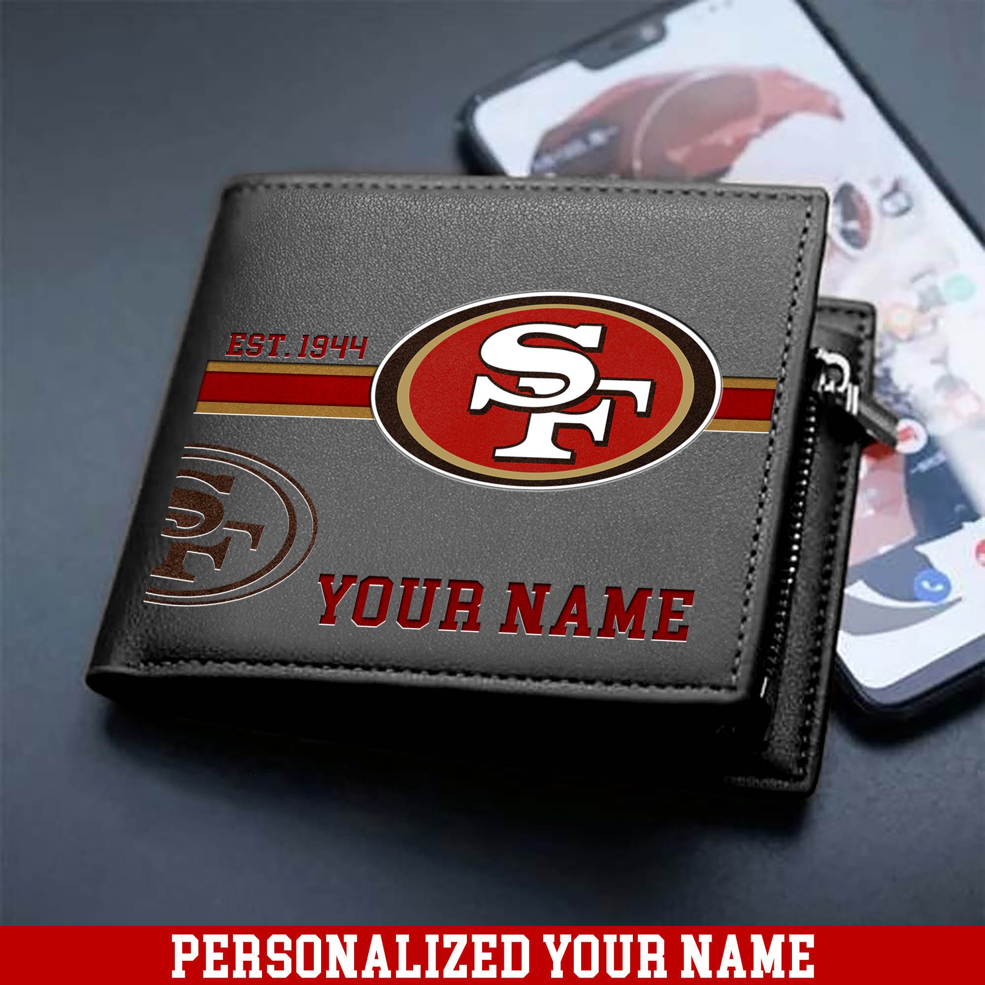 Alternative view of San Francisco 49ers Men Wallet 2024 Version Personalized Your Name, Football Wallet For Him, Football Fan Gifts ETHY-54904