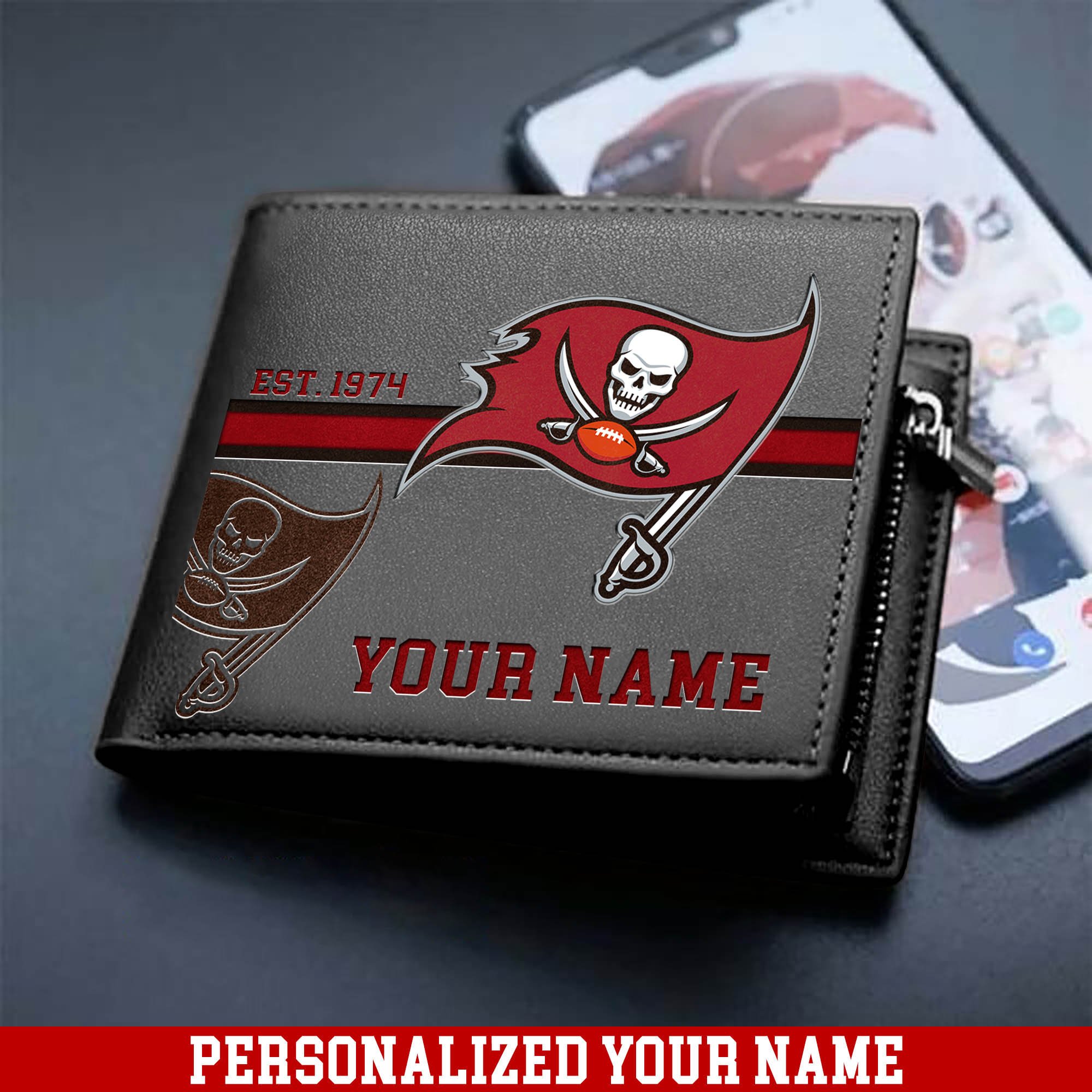 Alternative view of Tampa Bay Buccaneers Men Wallet 2024 Version Personalized Your Name, Football Wallet For Him, Football Fan Gifts ETHY-54904