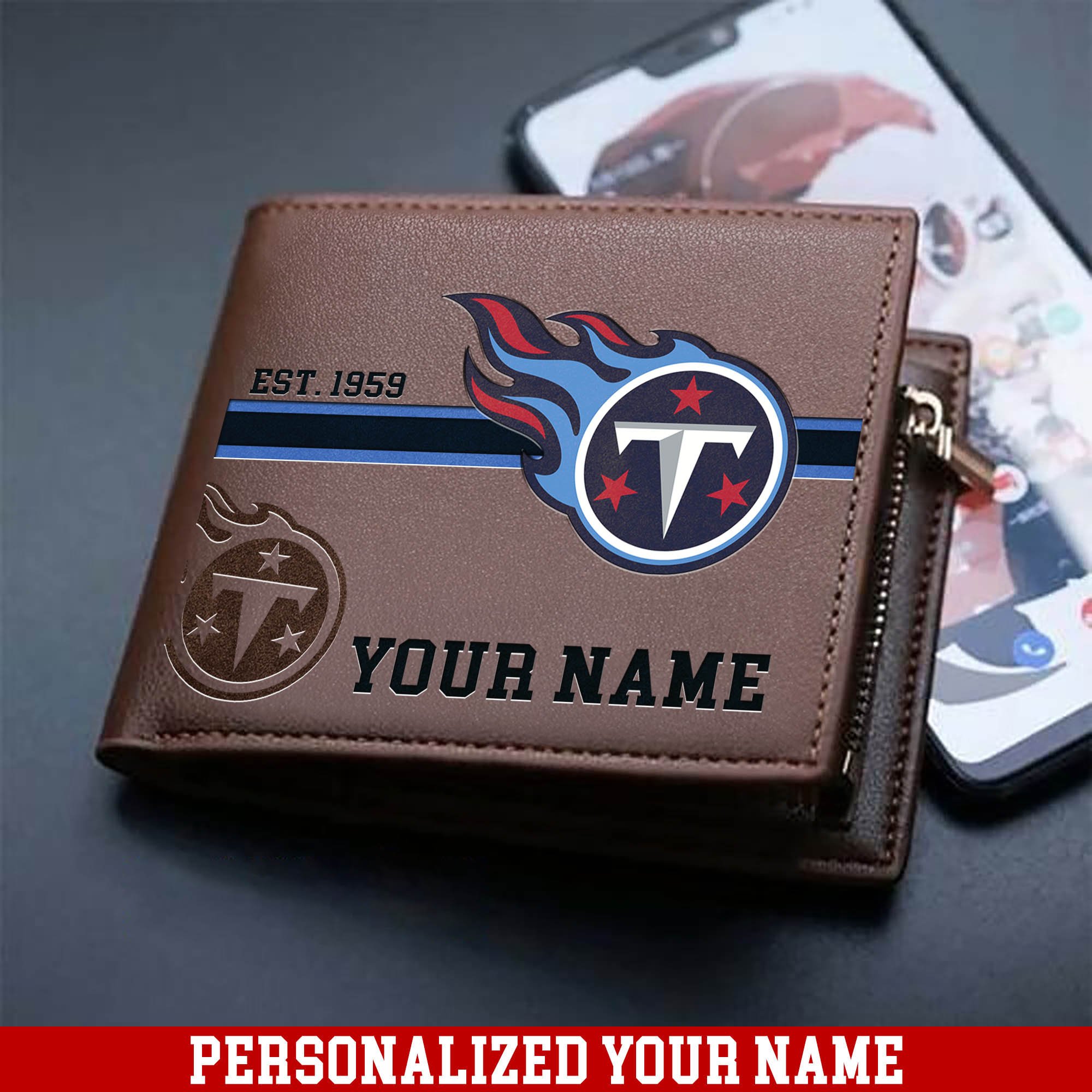 Tennessee Titans Men Wallet 2024 Version Personalized Your Name, Football Wallet For Him, Football Fan Gifts ETHY-54904