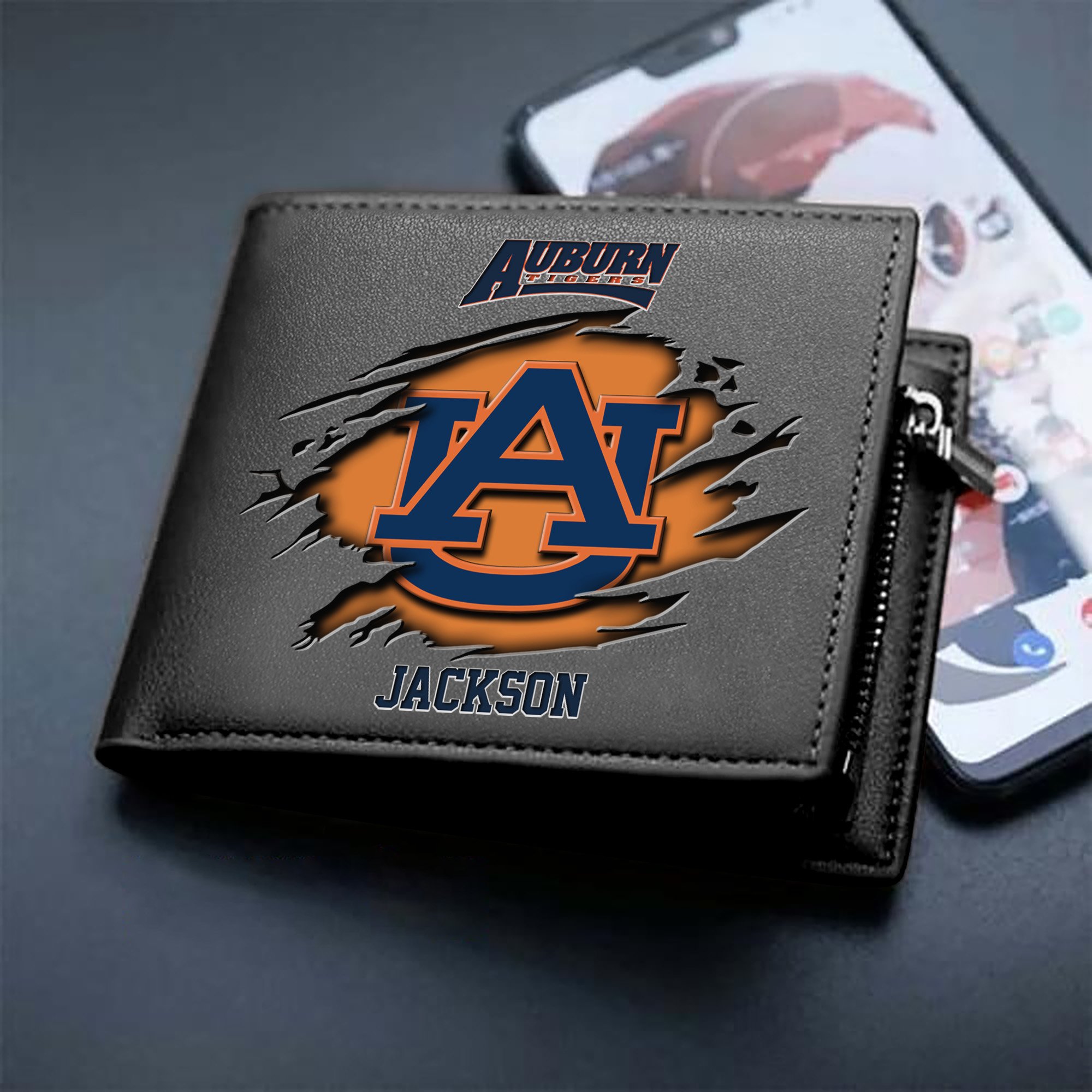 Auburn Tigers Men Wallet 2024 Version Personalized Your Name, Sport Wallet For Fans, Gifts For Him ETHY-61597