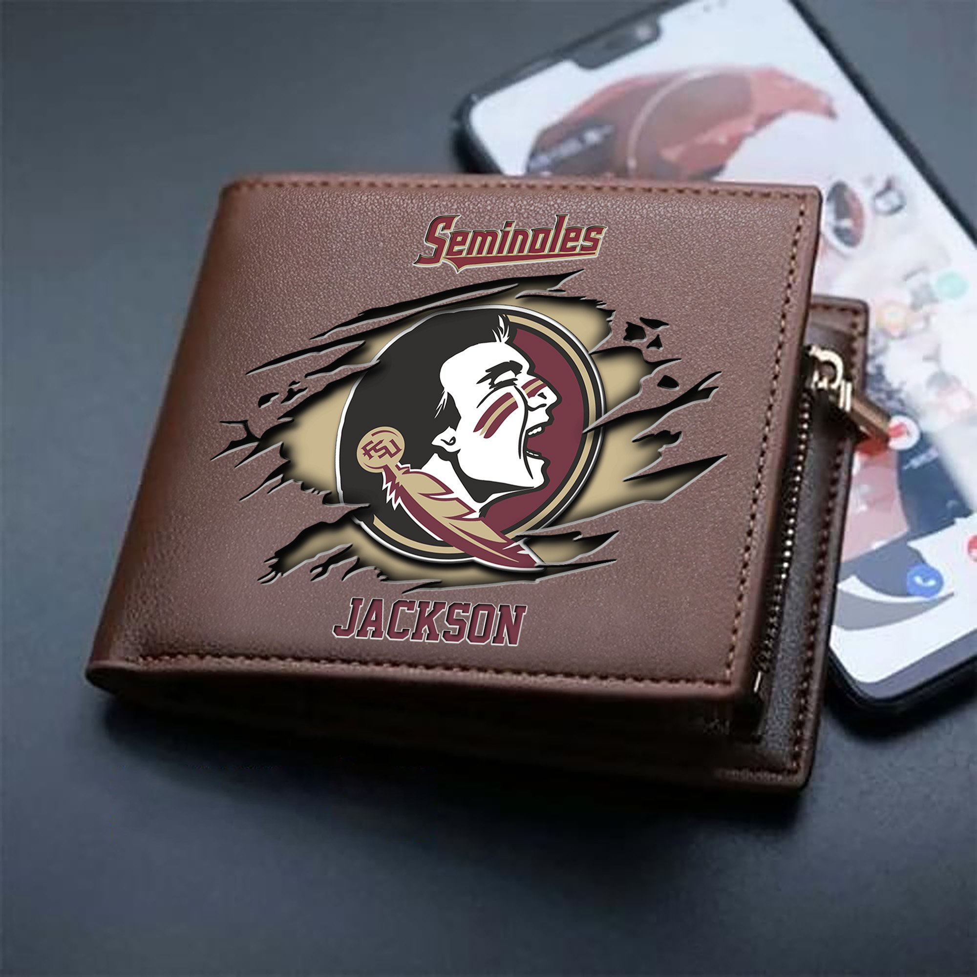 Alternative view of Florida State Seminoles Men Wallet 2024 Version Personalized Your Name, Sport Wallet For Fans, Gifts For Him ETHY-61597