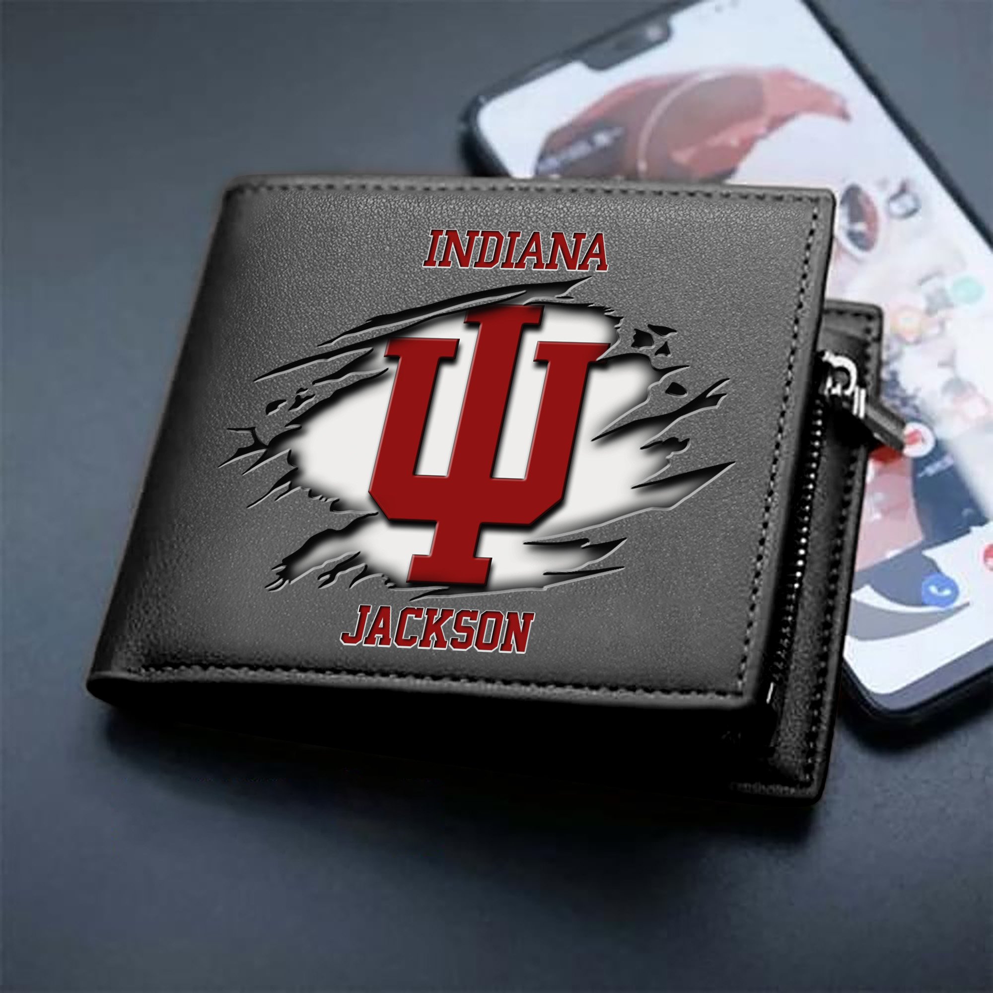 Indiana Hoosiers Men Wallet 2024 Version Personalized Your Name, Sport Wallet For Fans, Gifts For Him ETHY-61597