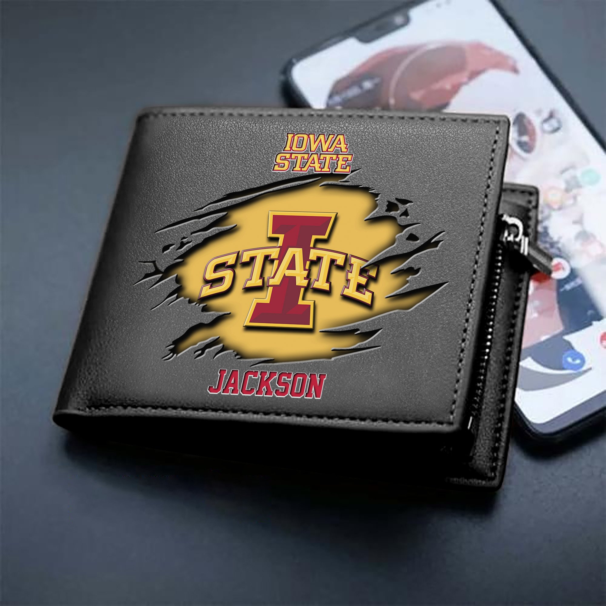 Iowa State Cyclones Men Wallet 2024 Version Personalized Your Name, Sport Wallet For Fans, Gifts For Him ETHY-61597