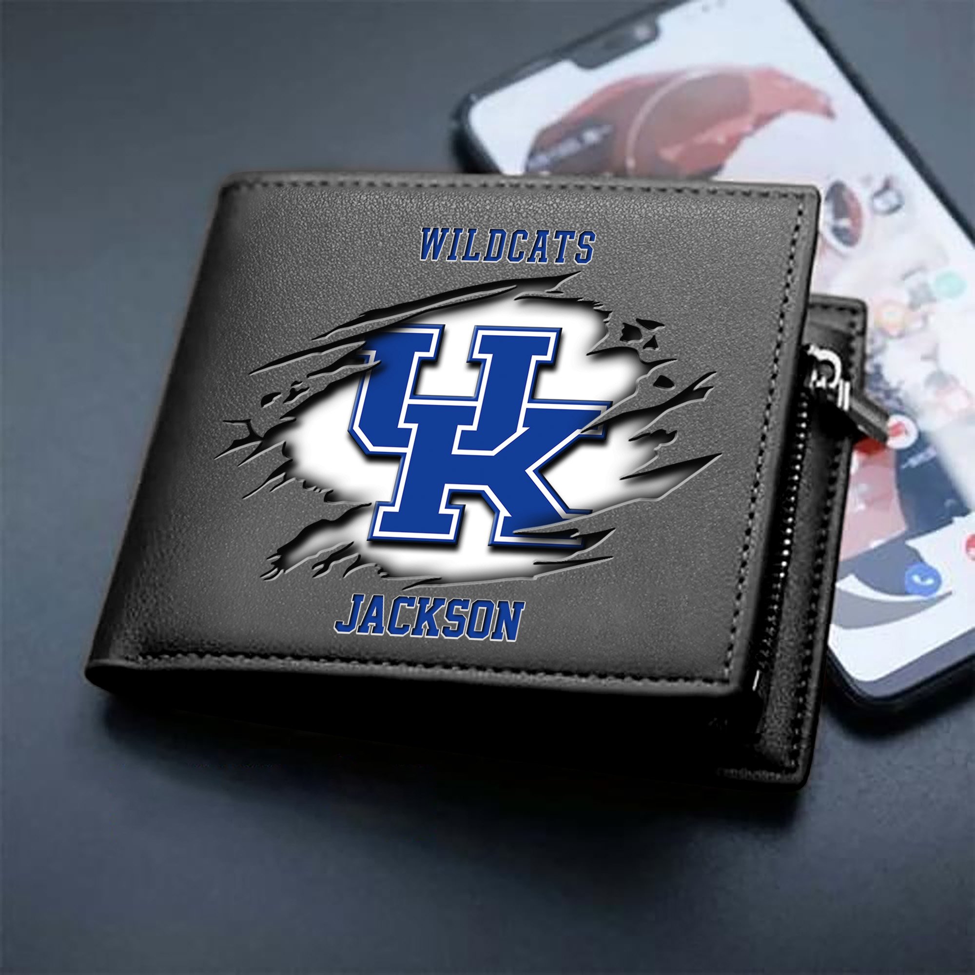 Kentucky Wildcats Men Wallet 2024 Version Personalized Your Name, Sport Wallet For Fans, Gifts For Him ETHY-61597