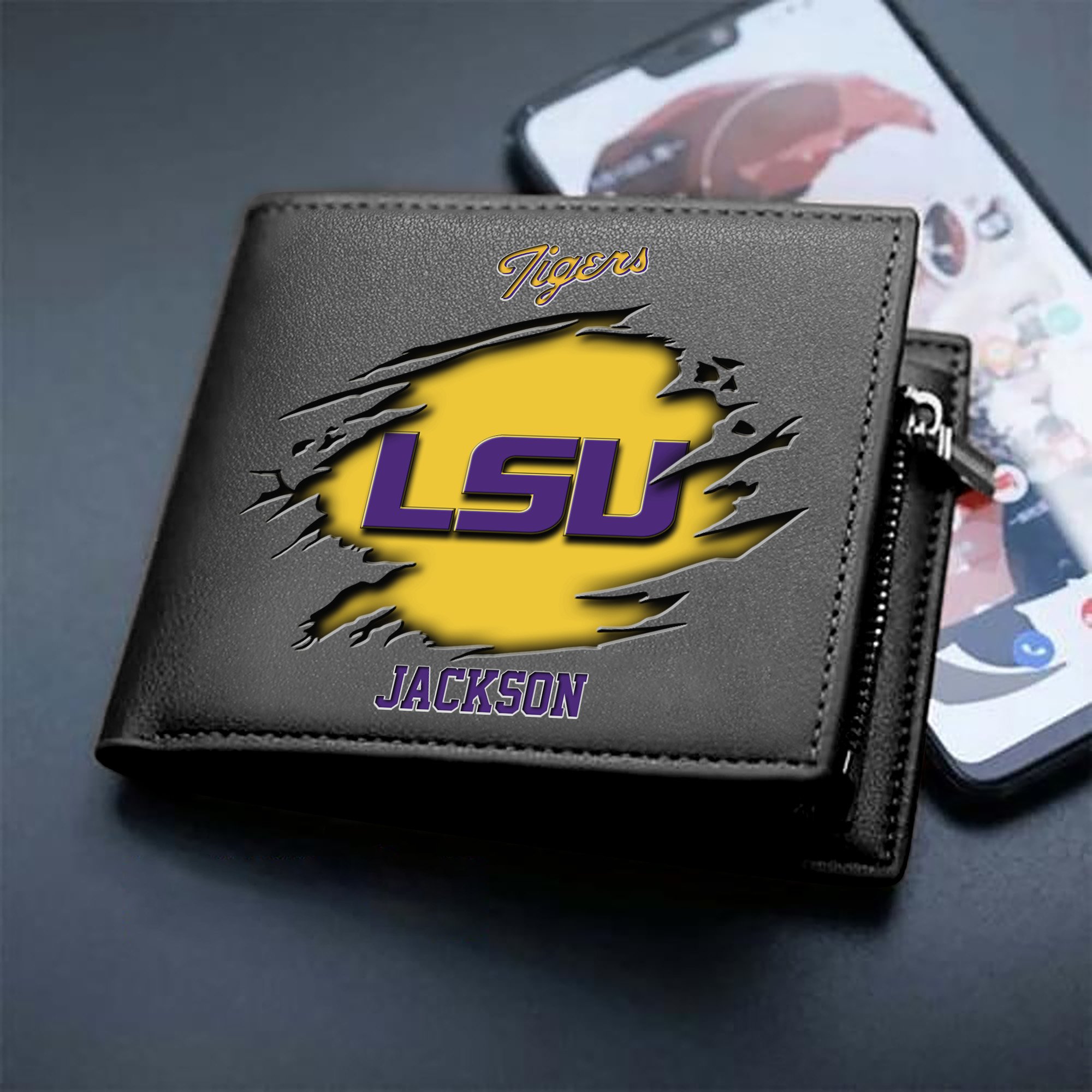 LSU TIGERS Men Wallet 2024 Version Personalized Your Name, Sport Wallet For Fans, Gifts For Him ETHY-61597