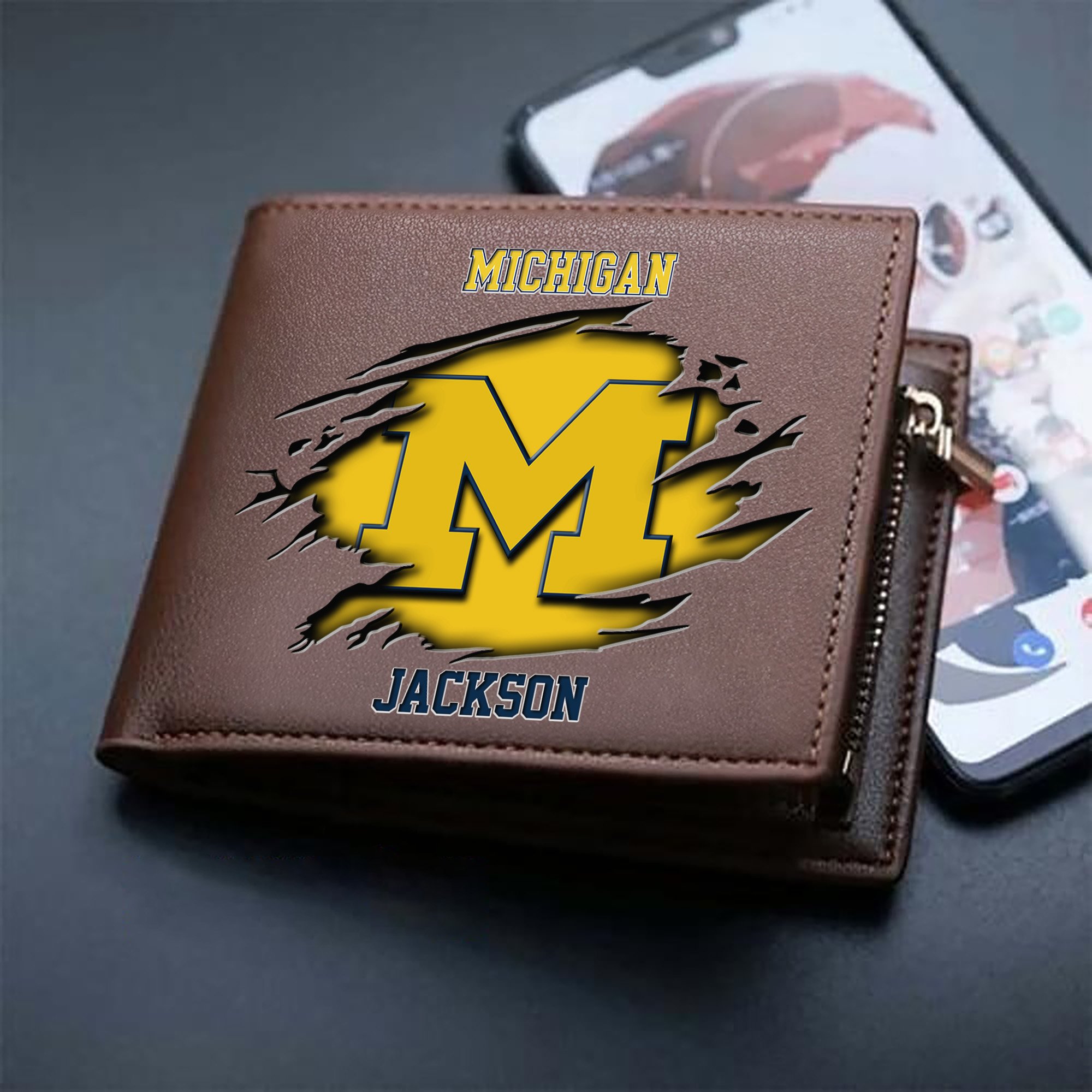 Alternative view of Michigan Wolverines Men Wallet 2024 Version Personalized Your Name, Sport Wallet For Fans, Gifts For Him ETHY-61597