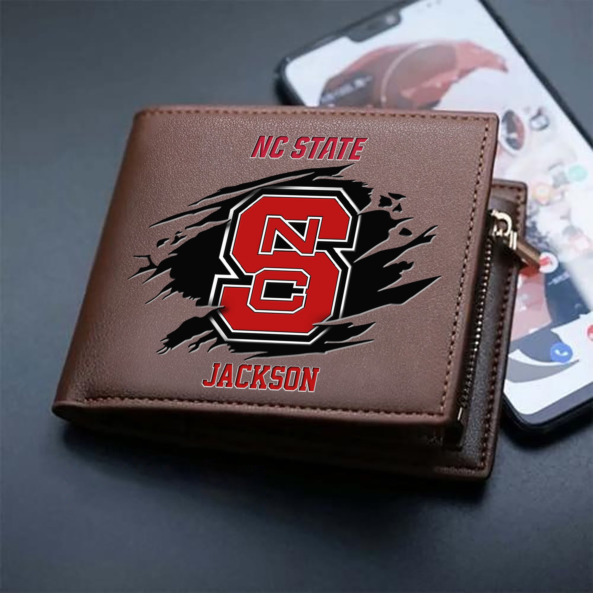 Alternative view of NC State Wolfpack Men Wallet 2024 Version Personalized Your Name, Sport Wallet For Fans, Gifts For Him ETHY-61597