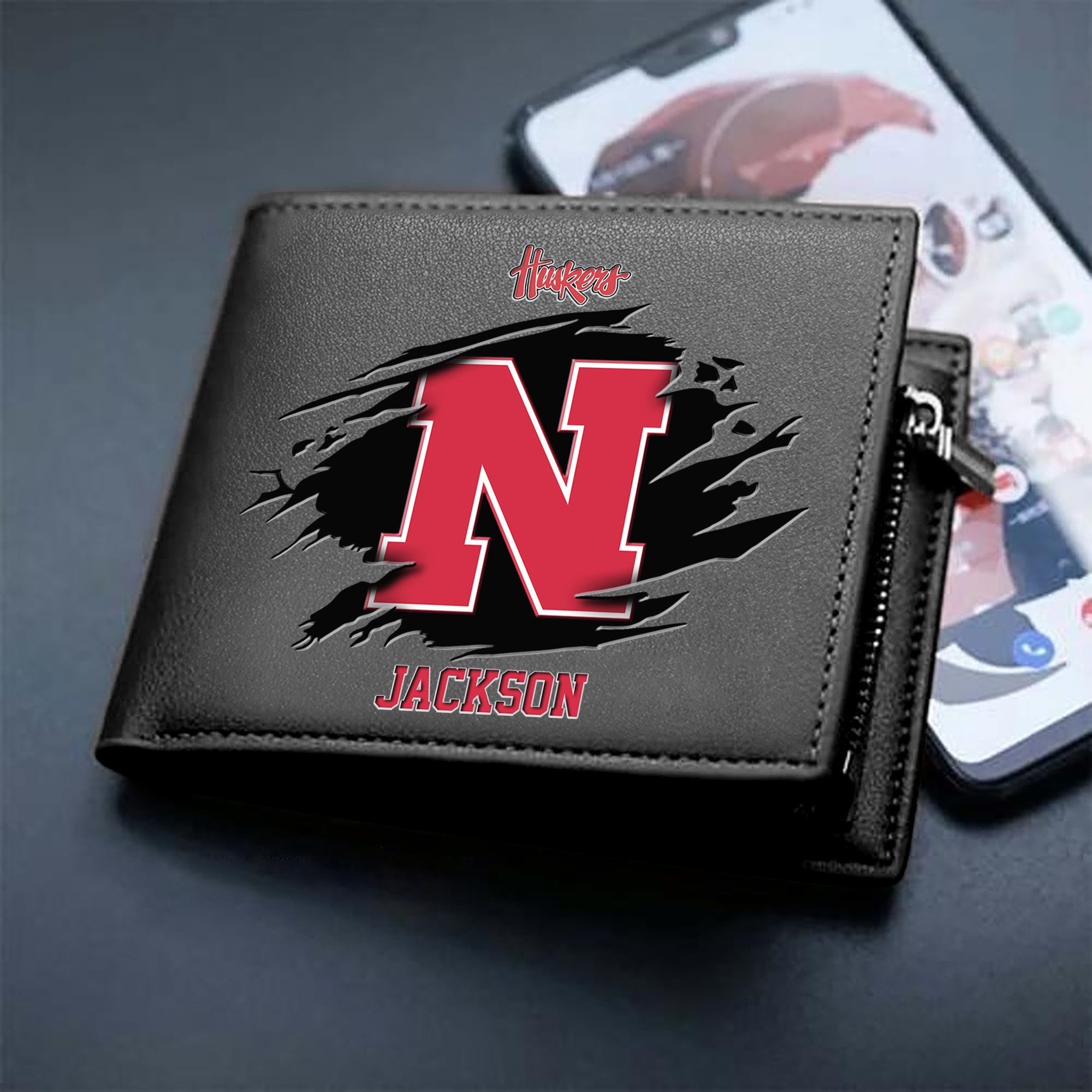 Nebraska Cornhuskers Men Wallet 2024 Version Personalized Your Name, Sport Wallet For Fans, Gifts For Him ETHY-61597