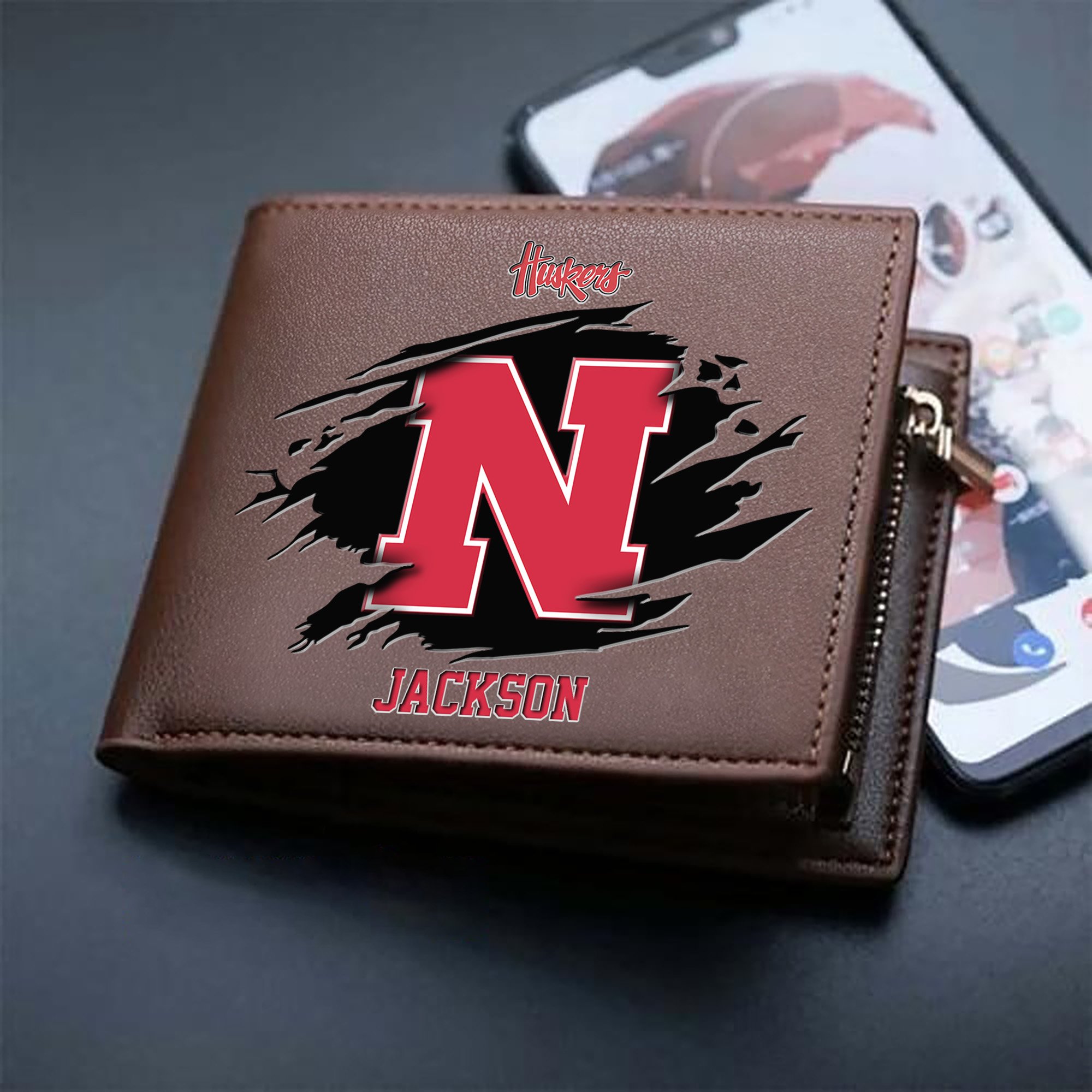 Alternative view of Nebraska Cornhuskers Men Wallet 2024 Version Personalized Your Name, Sport Wallet For Fans, Gifts For Him ETHY-61597