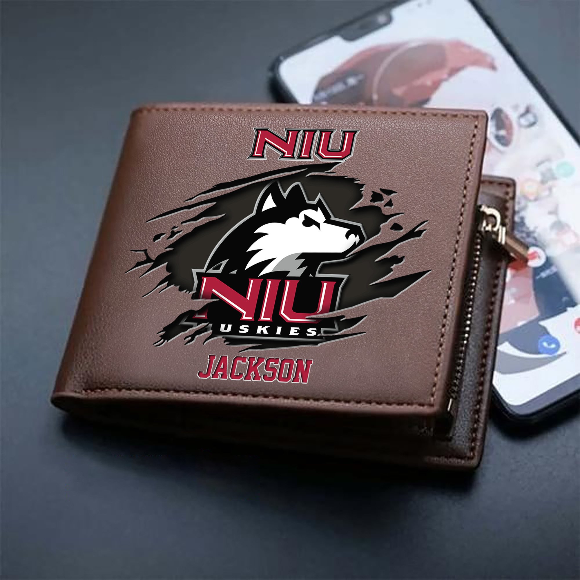 Alternative view of Northern Illinois Huskies Men Wallet 2024 Version Personalized Your Name, Sport Wallet For Fans, Gifts For Him ETHY-61597