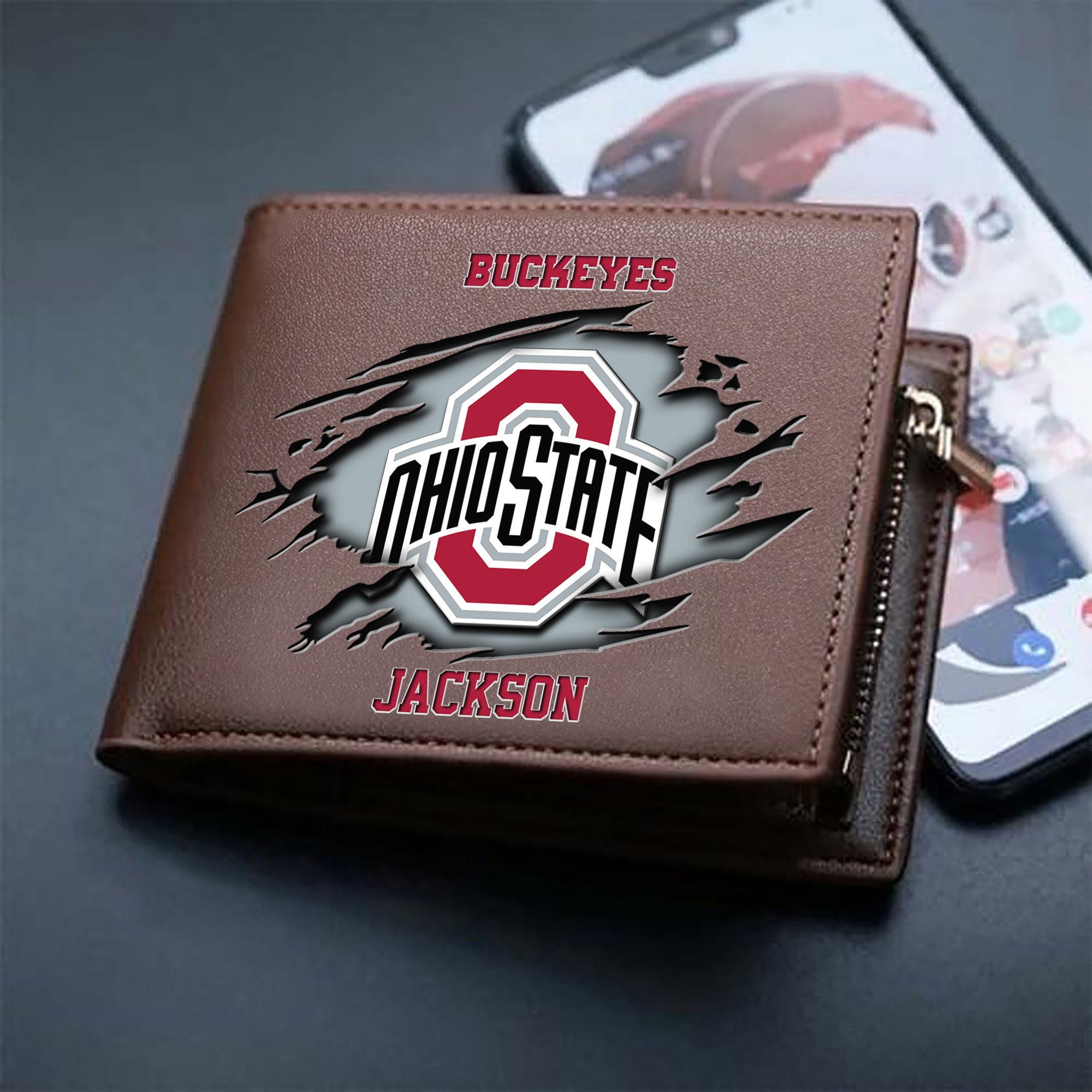 Alternative view of Ohio State Buckeyes Men Wallet 2024 Version Personalized Your Name, Sport Wallet For Fans, Gifts For Him ETHY-61597