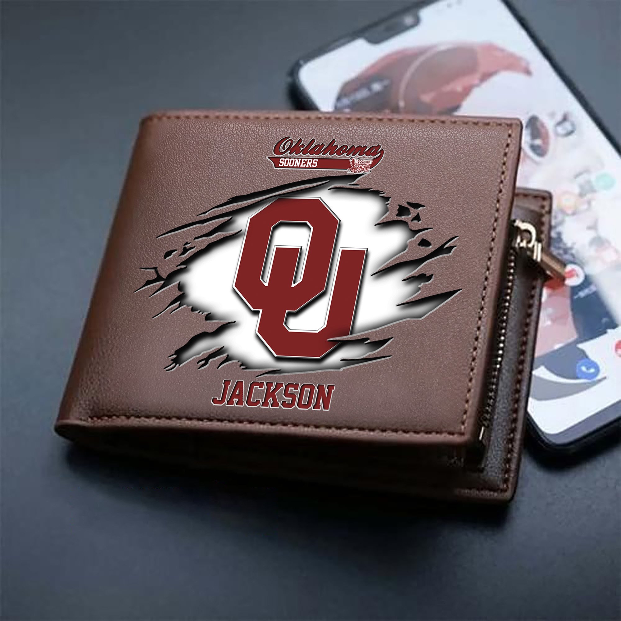 Alternative view of Oklahoma Sooners Men Wallet 2024 Version Personalized Your Name, Sport Wallet For Fans, Gifts For Him ETHY-61597